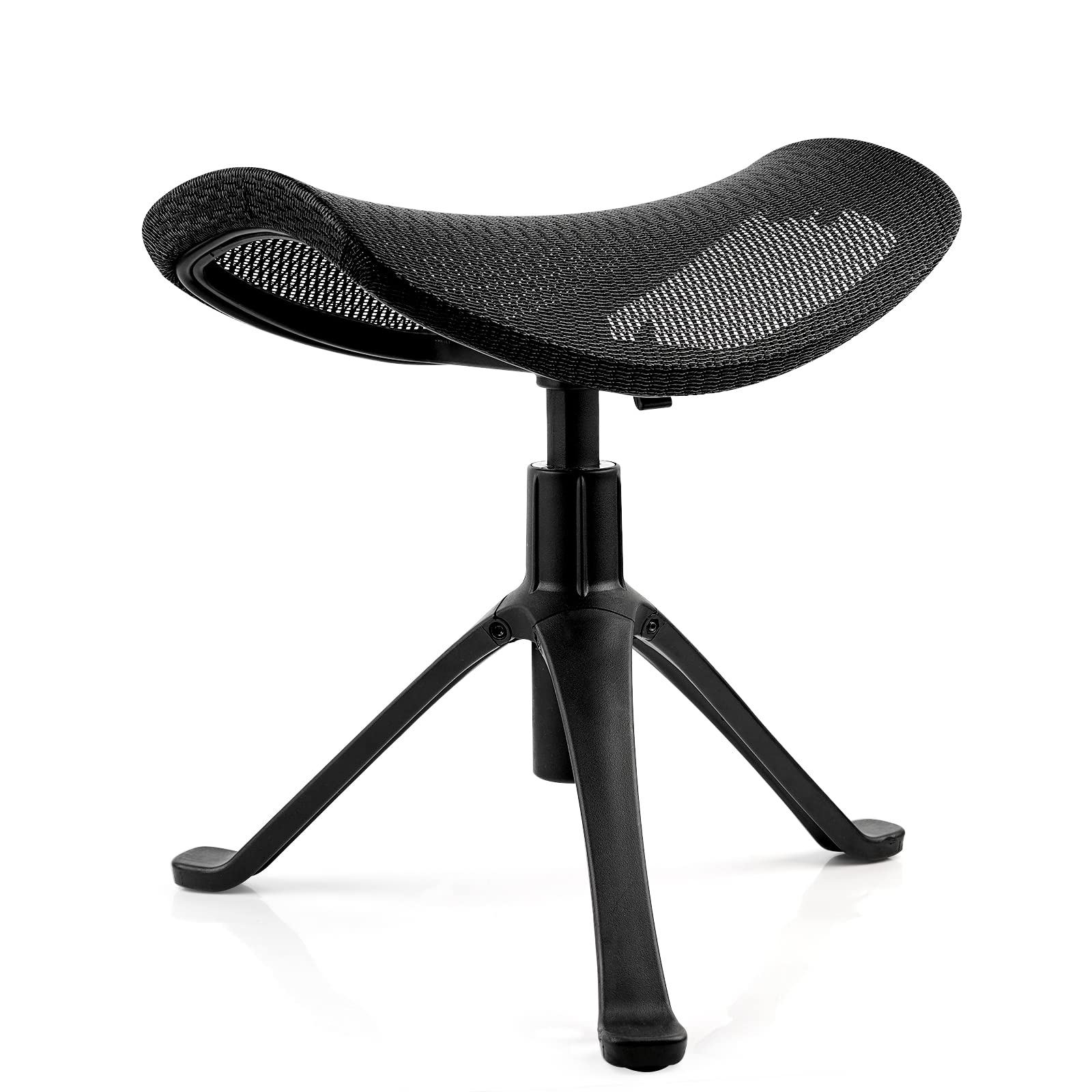 Adjustable Height Ergonomic Footrest for Desk - 2-in-1 Rotatable Under Desk Ottoman Stool with Wheels, Home Office Leg Rest Support (Black) - Perfect for Work from Home, Gaming & Study Comfort