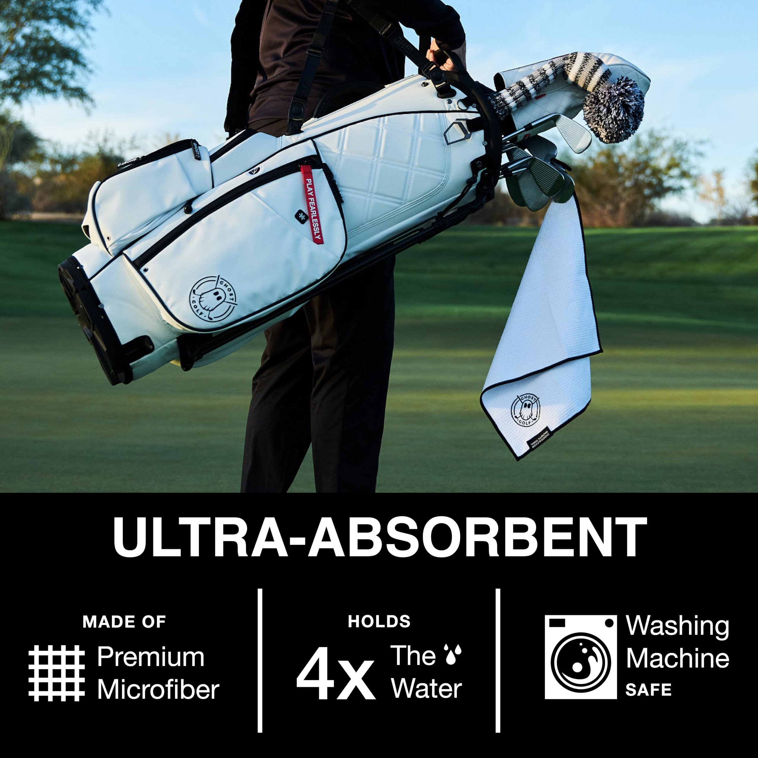 Premium Ghost Golf Magnetic Towel (Greenside) - Ultra-Absorbent 18