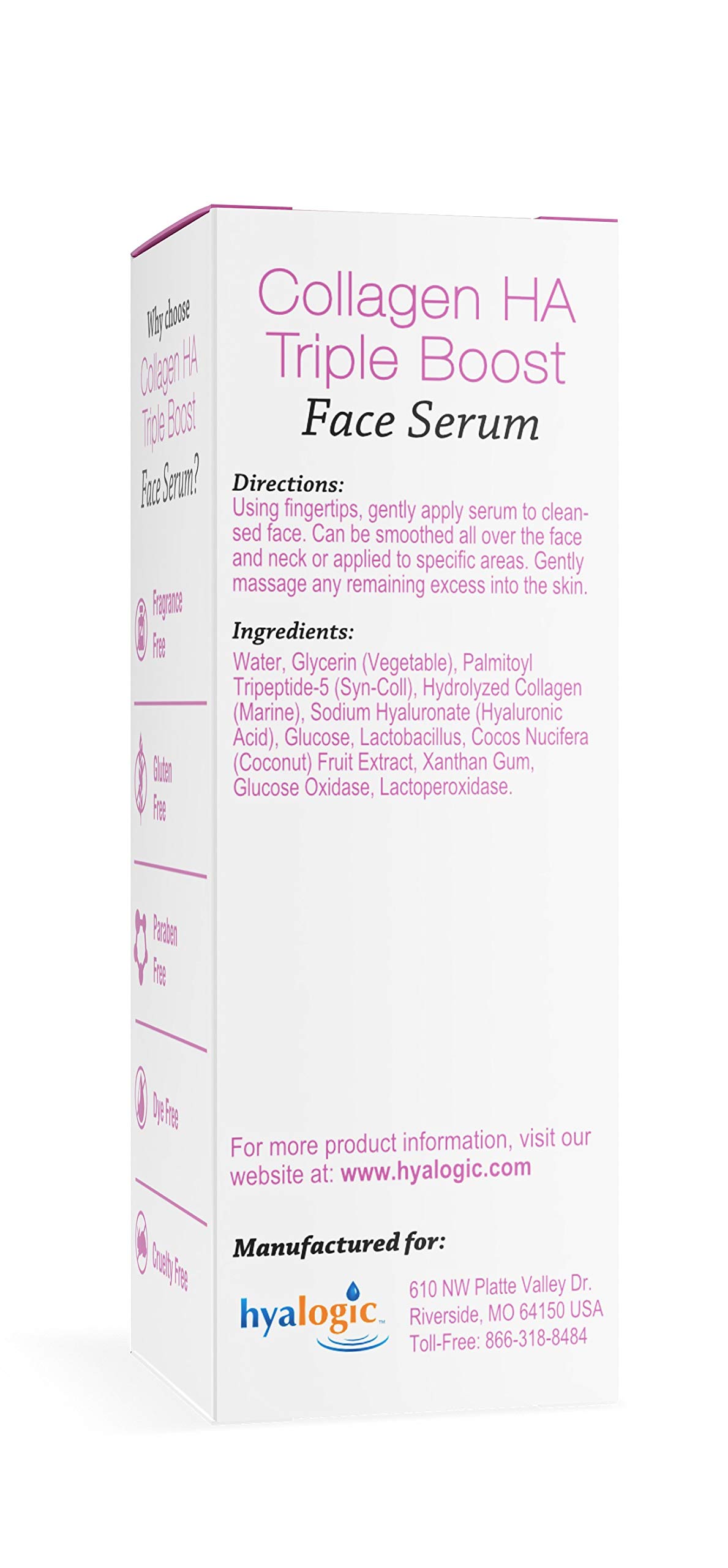 Hyalogic HA Collagen Serum - Anti-Aging Peptide Face Serum for Youthful Skin, Firmness & Elasticity Boost - Fragrance Free, Paraben Free Marine Collagen Treatment (0.47 Fl Oz) - Perfect for Daily Skincare Routine & Nighttime Hydration