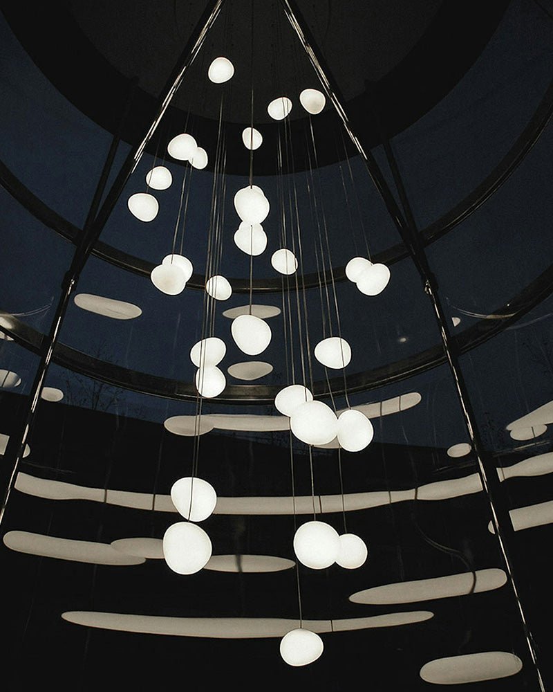 Stylish Gregg Stone Shape Glass Pendant Light - Modern Hanging Fixture for Kitchen Island, Dining Room & Bedroom Decor