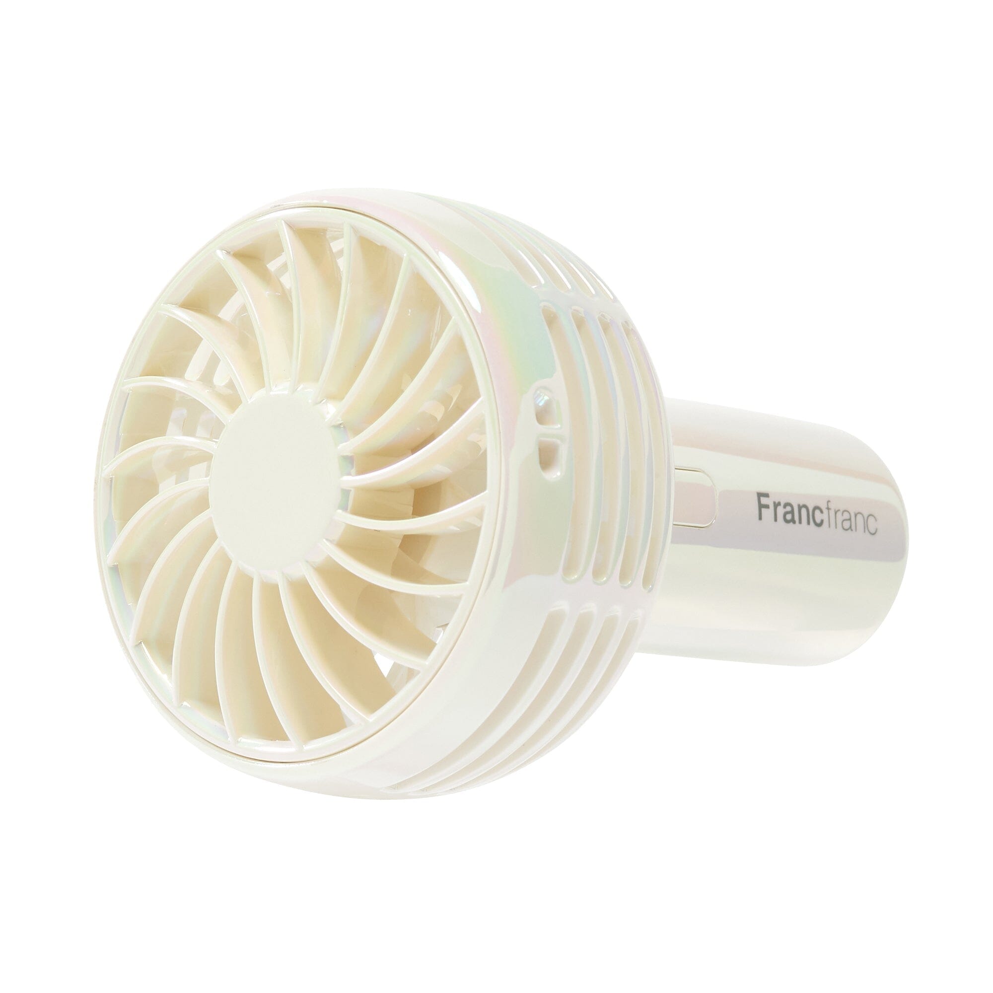 FRAIS Mini Fan Aurora White - Portable USB Rechargeable Handheld Fan for Travel, Office, and Outdoor Use - Perfect for Summer, Camping, and Hot Weather