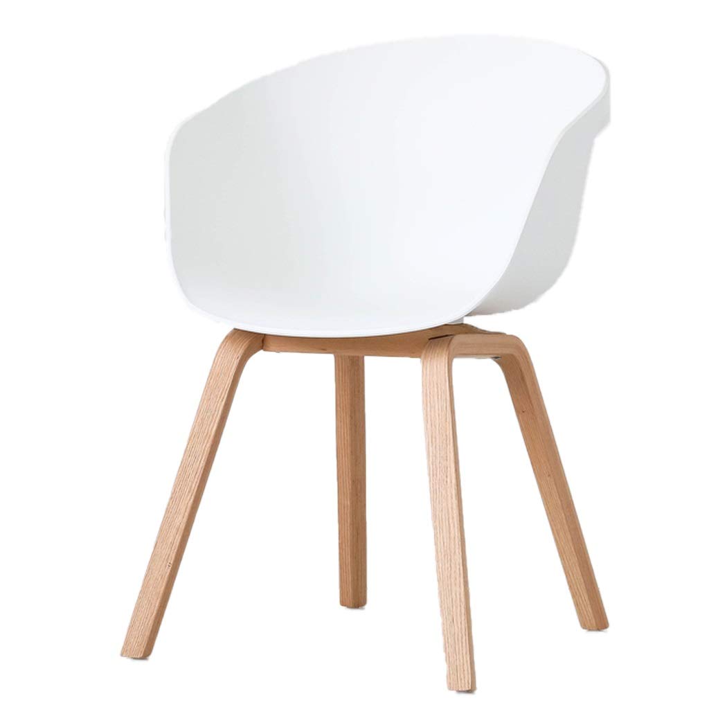 Modern White Plastic Lounge & Dining Chair - 49.5x48.5x80cm - Stylish Business Lobby & Office Desk Chair for Home & Commercial Use