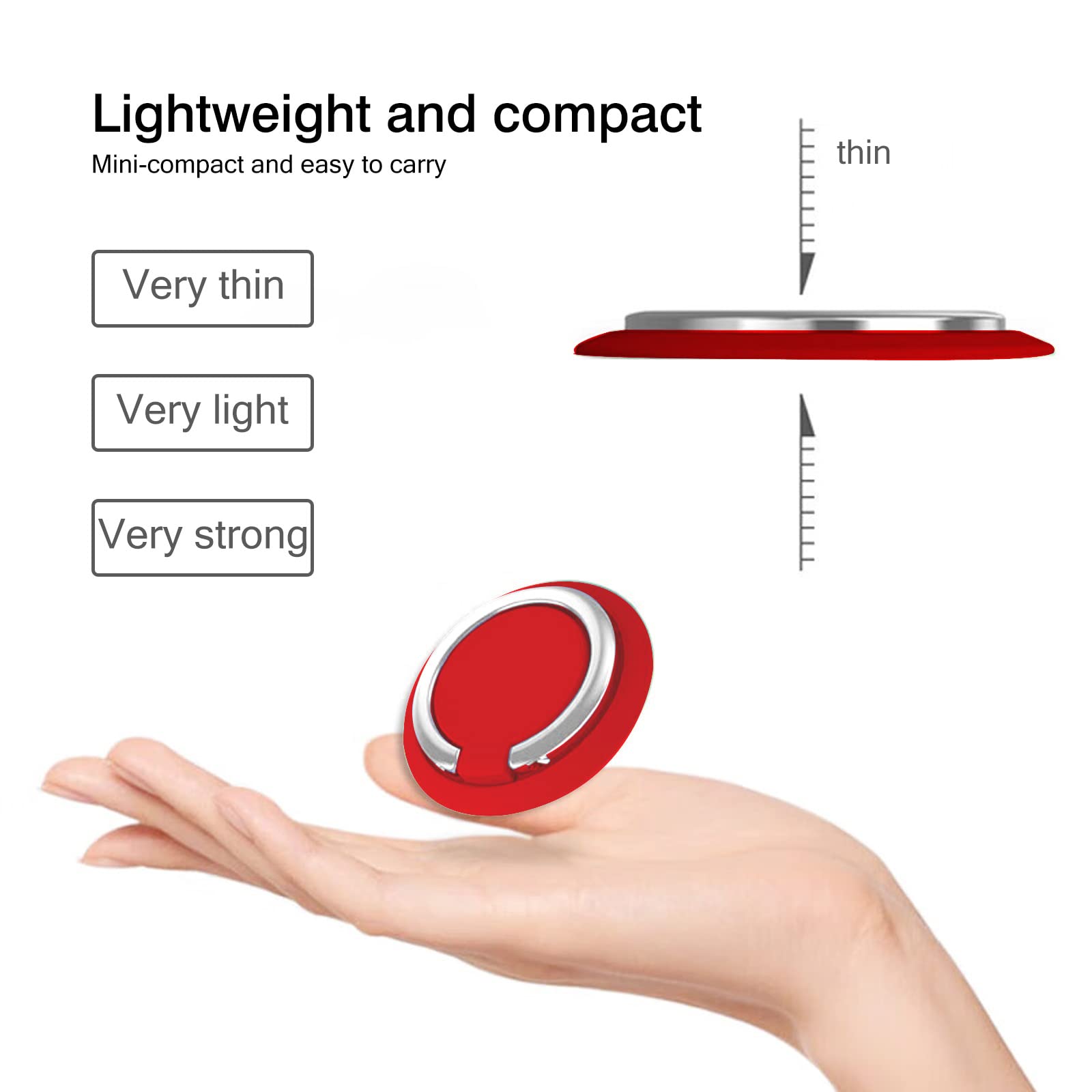 2 Pack 360° Rotating Phone Ring Holder - Adjustable Kickstand for Secure Grip - Perfect for Selfies & Videos