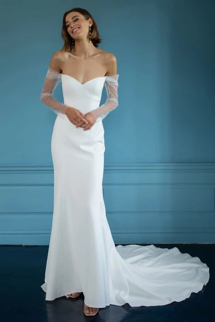 Jenny Yoo Alexandra Wedding Dress - A-Line Lace Bridal Gown without Slit for Church Ceremony & Formal Occasions