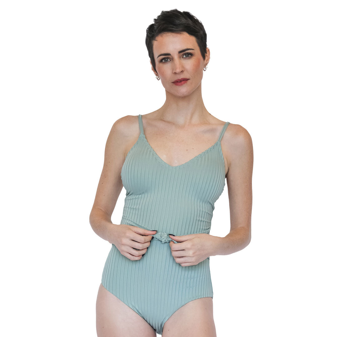 Waist Tie One Piece Swimsuit - Women's High Waisted Bathing Suit with Adjustable Belt | Perfect for Beach, Pool & Summer Vacations