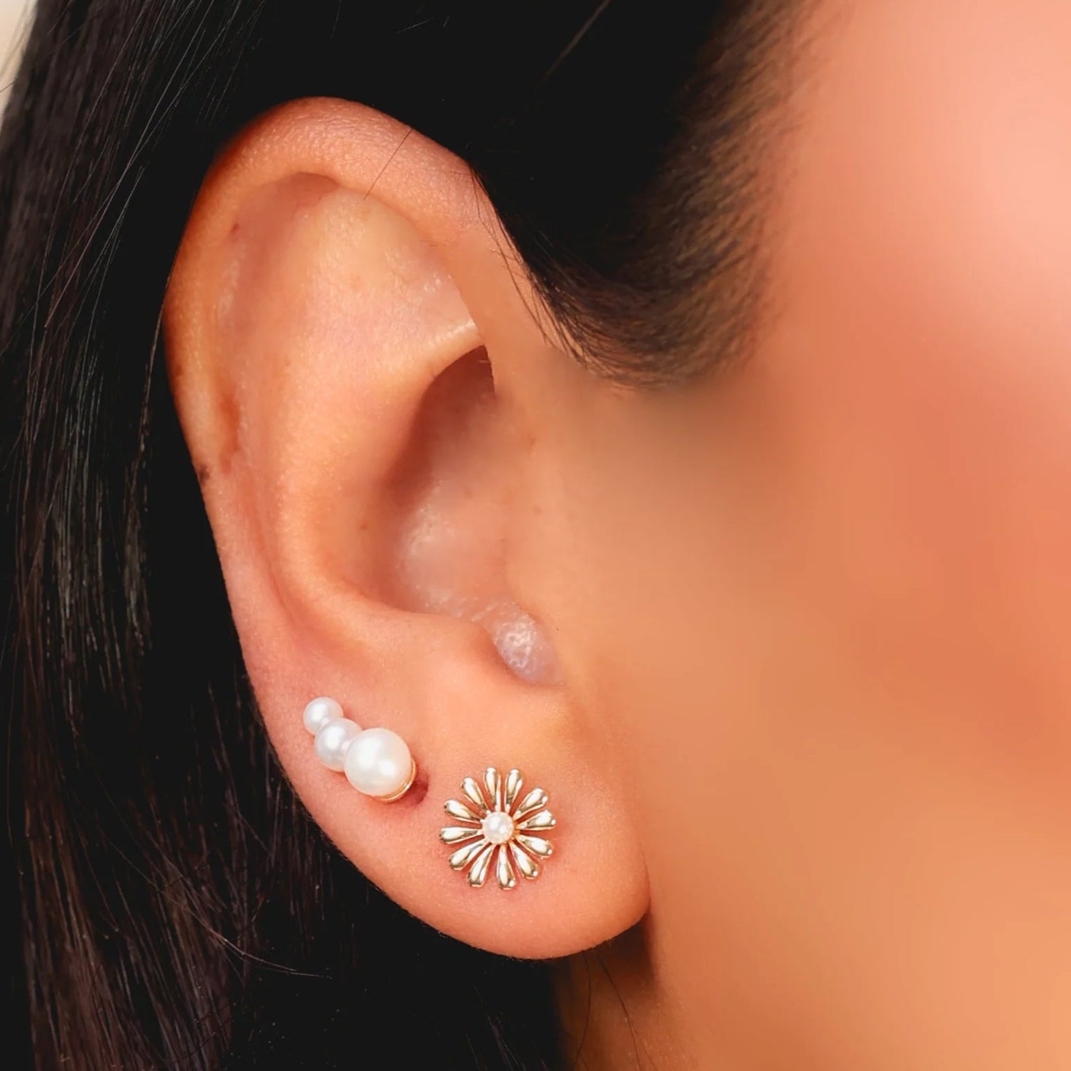 Elegant Cultured Pearl Stud Earrings for Women - Classic Round White Pearl Jewelry for Wedding, Party & Everyday Wear