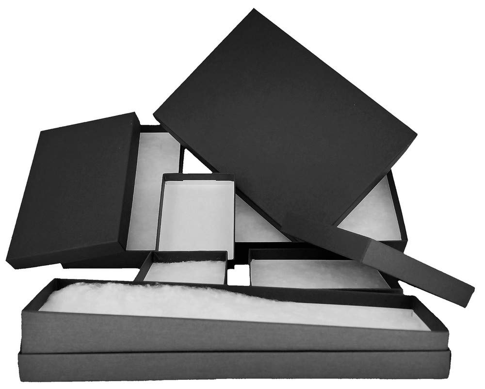 100 Black Matte Jewelry Boxes 2.1x1.6x0.7
