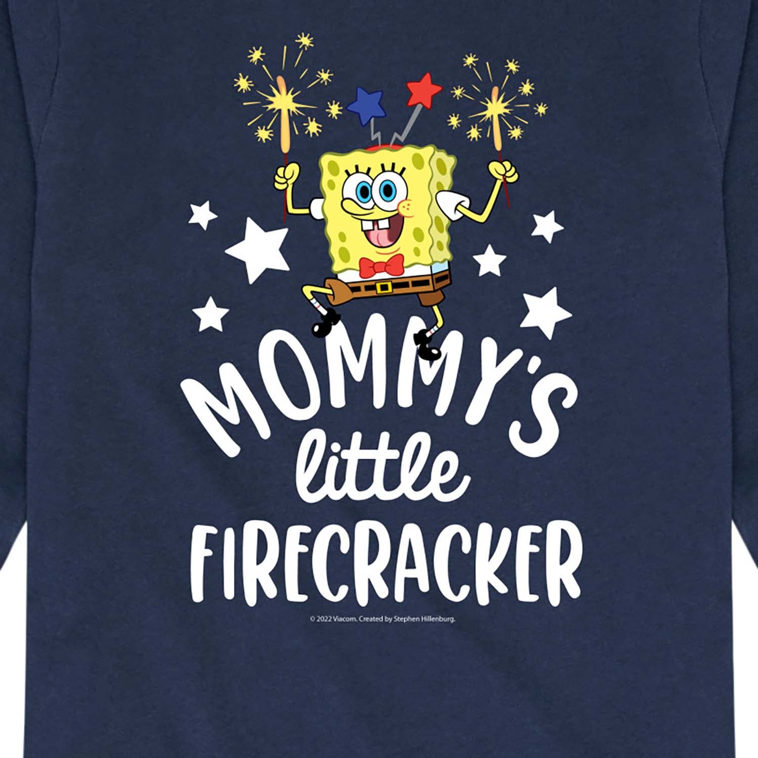 HYBRID APPAREL Spongebob Squarepants Graphic T-Shirt - Mommy's Little Firecracker Long Sleeve Shirt for Toddler & Youth | Cute Cartoon Tee for Kids Birthday, Family Outfits & Casual Wear