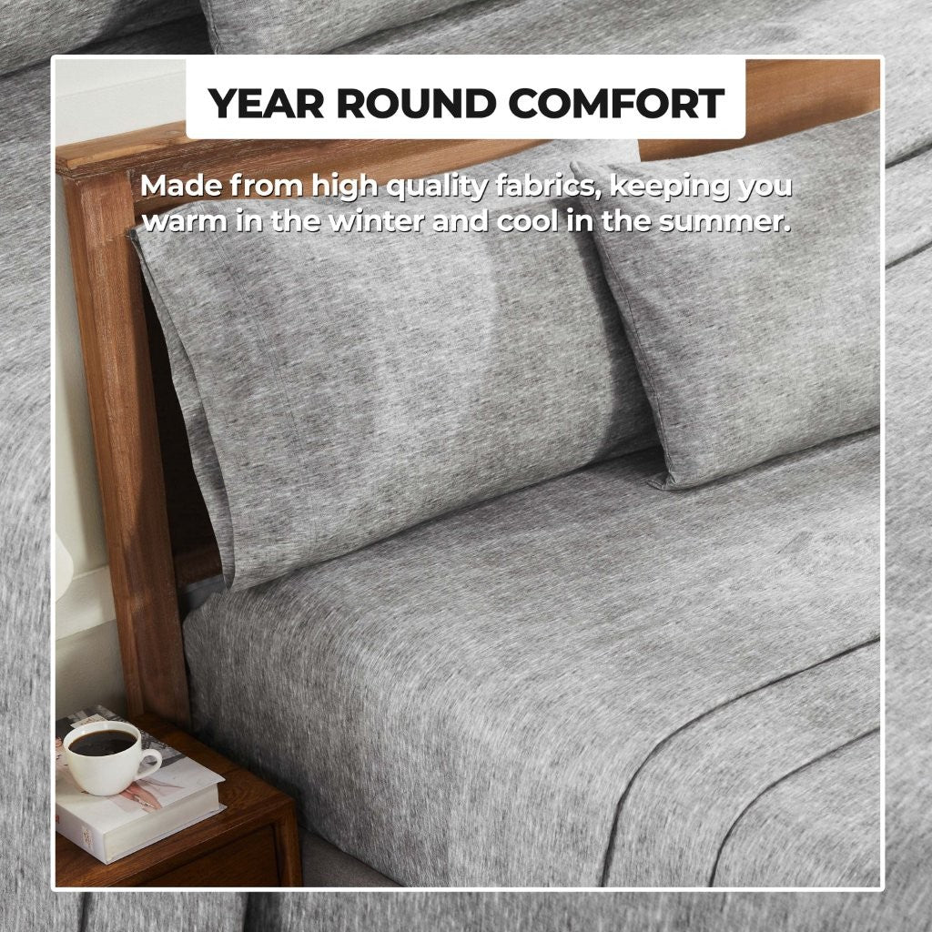 Premium Melange Flannel Cotton Two-Toned Brushed Pillowcase Set of 2 - Soft & Cozy Bedding for Winter Nights - Perfect for Home, Hotel, and Gift Giving