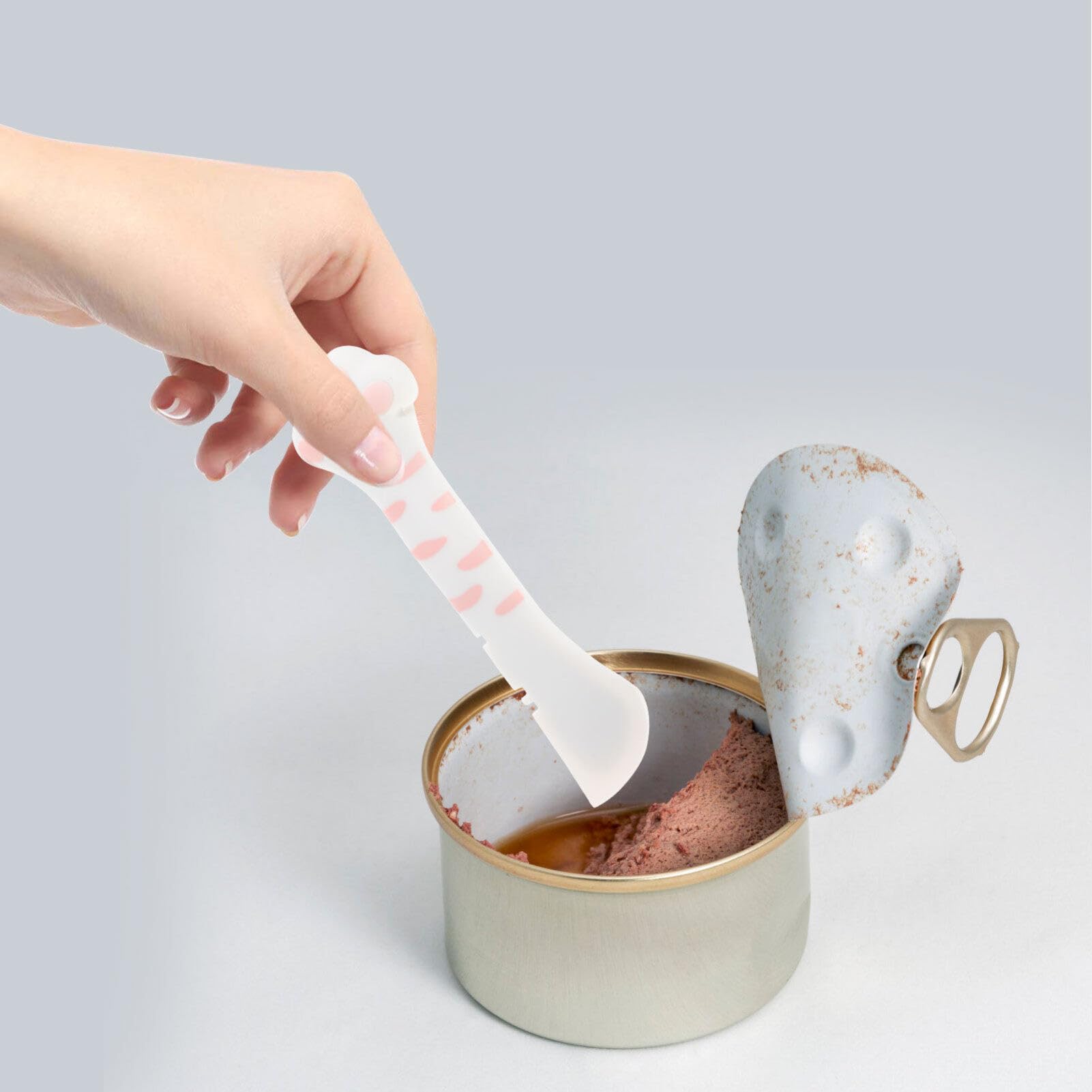 Universal Silicone Pet Food Can Spoon & Can Cover - Mini Spatula & Can Opener for Cat & Dog Feeding - Perfect for Wet Food Storage & Travel Use