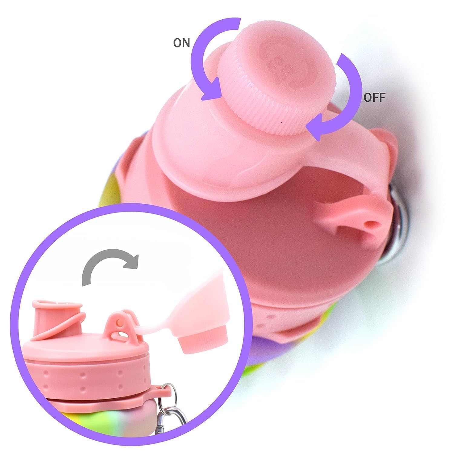 KALRA MAGIC Collapsible Water Bottle 500ml - Leak Proof, BPA Free, Reusable Travel Sipper for Hiking, Camping, Gym & Outdoor Activities - Foldable Design (Multi-Color)