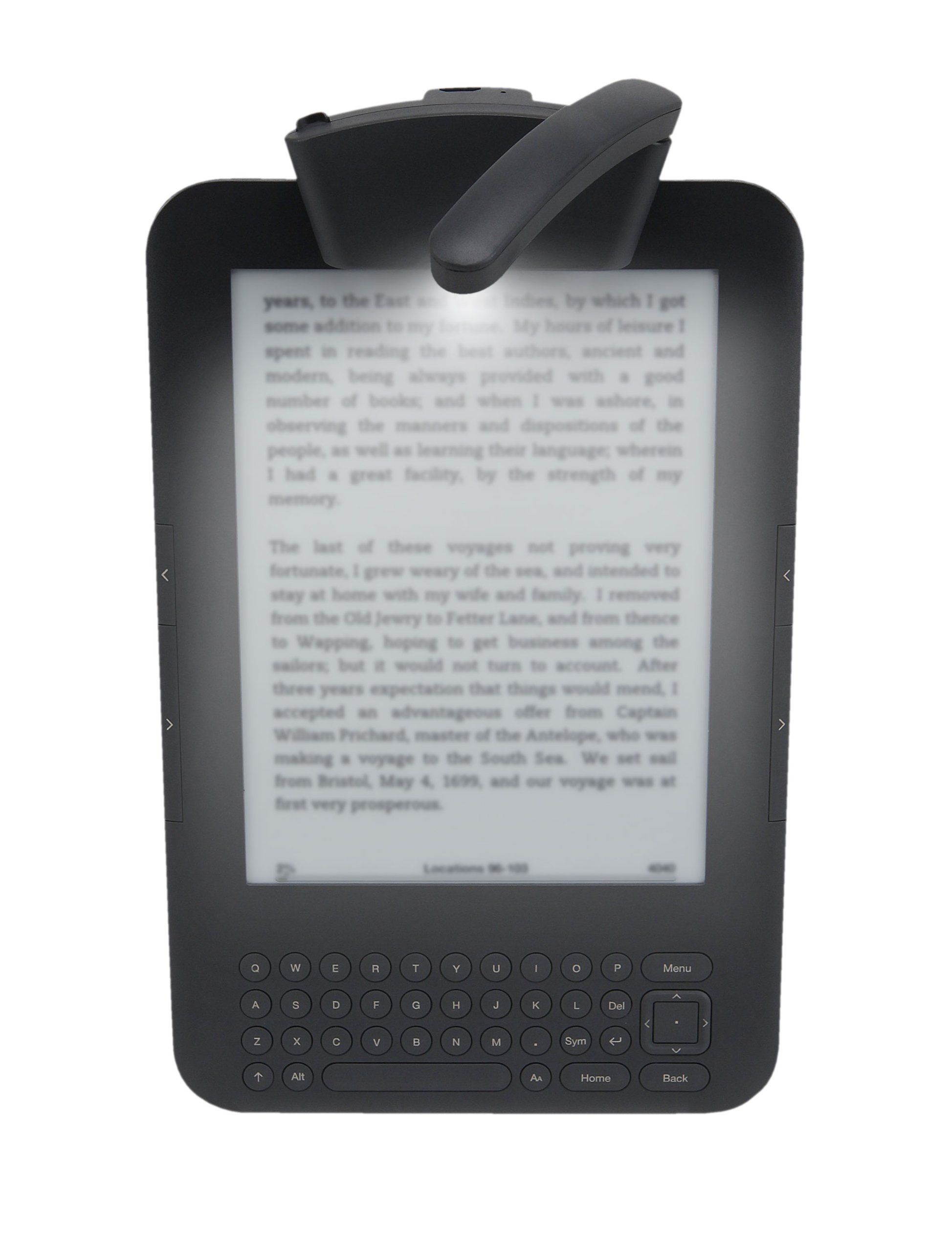 Rechargeable Arc Light for Kindle, Kindle Touch & Kindle Keyboard - Graphite E-Reader Book Light | Perfect for Night Reading, Travel & Bedtime Use