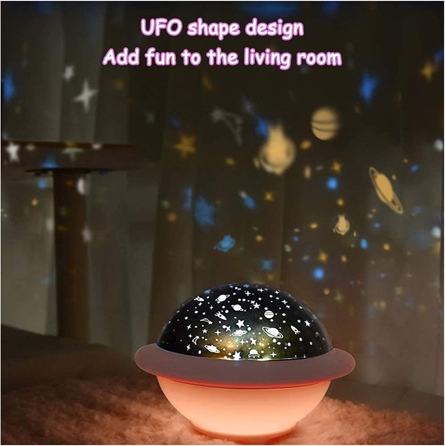 GeRRiT Night Light Projector for Kids - Pink Starry Night Projection Lamp | Perfect Birthday Gift for Boys & Girls Ages 2-10 | Bedroom Decor, Nursery Night Light, Sleep Aid for Toddlers
