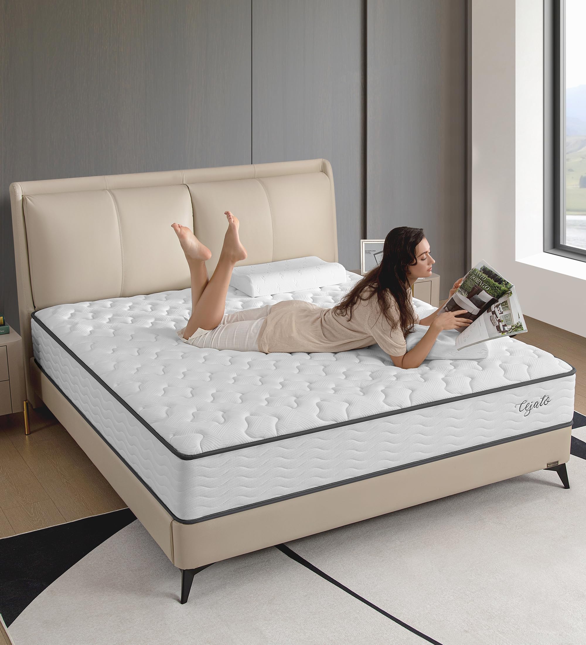 12 Inch Full Size Memory Foam Hybrid Mattress with Pocket Springs - Medium Firm Support for Pain Relief - CertiPUR-US Certified - Perfect for Guest Rooms, Dorms & Small Bedrooms