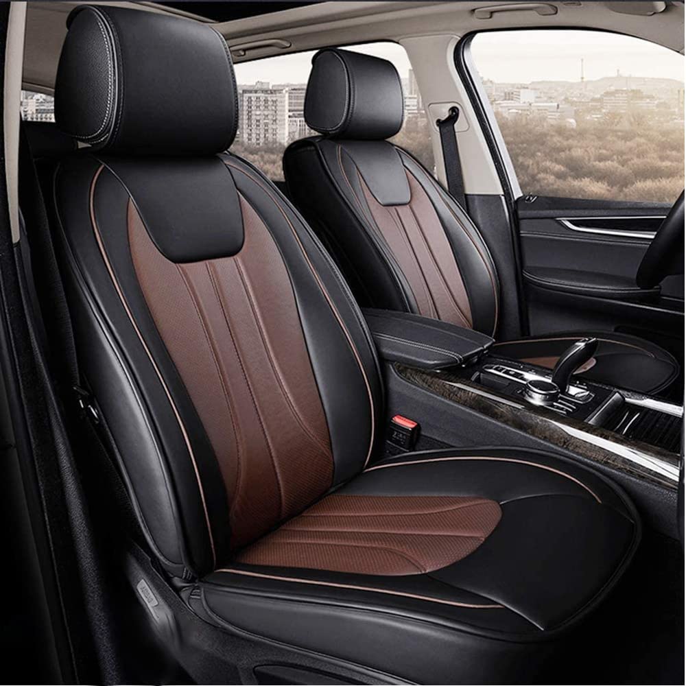 Carado All-Weather Custom Seat Covers for Acura TLX - 5-Seat Full Protection Waterproof Car Seat Covers Set (Black/Brown) - Perfect for Road Trips, Daily Commutes & Pet Protection