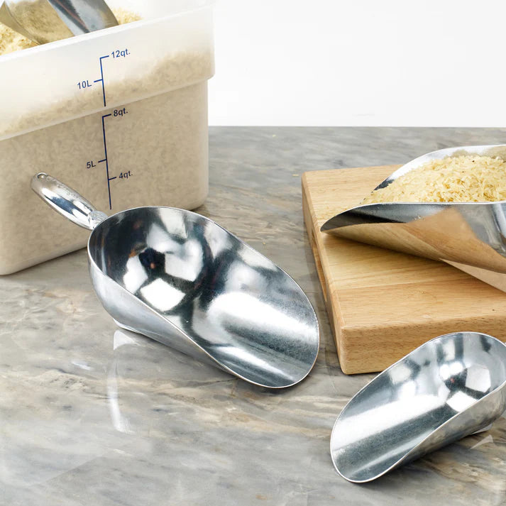 Winco 12 Oz Aluminum Scoop - Heavy Duty Commercial Kitchen Scoop for Ice Cream, Coffee, Flour, Rice & Pet Food - Perfect for Restaurants, Bakeries & Home Use