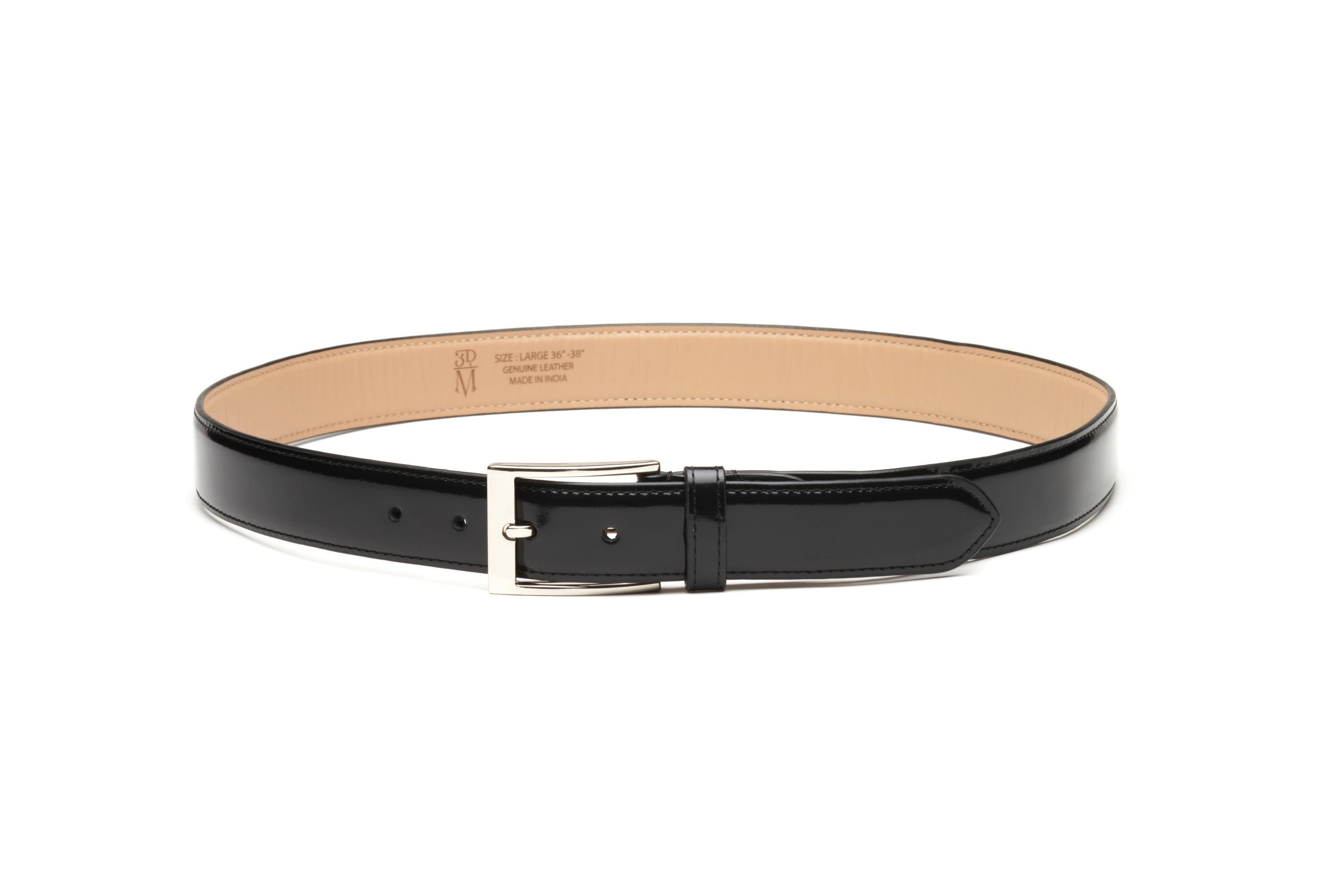 Patent Black Flat Belt - Durable & Stylish Waistband for Pants, Skirts & Dresses | Perfect for Casual & Formal Wear