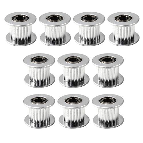 GT2 Timing Belt Pulley 20 Teeth 5mm Bore for 3D Printer & CNC Machine - 6mm Width Belt - Pack of 10 - Perfect for DIY Robotics, 3D Printing Projects, and CNC Machinery Repairs