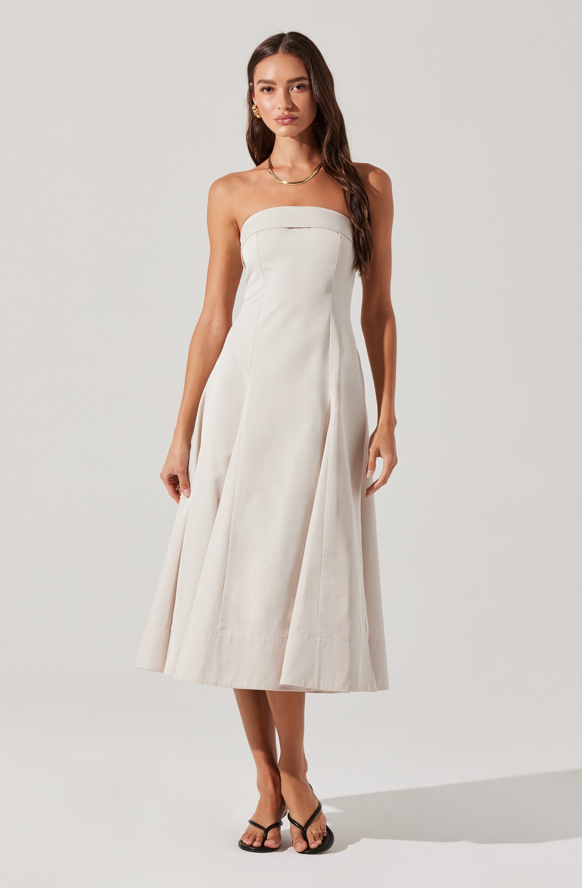 Ayeri Strapless Midi Dress for Women - Elegant Bodycon Cocktail Party Dress - Perfect for Weddings, Date Nights & Special Occasions