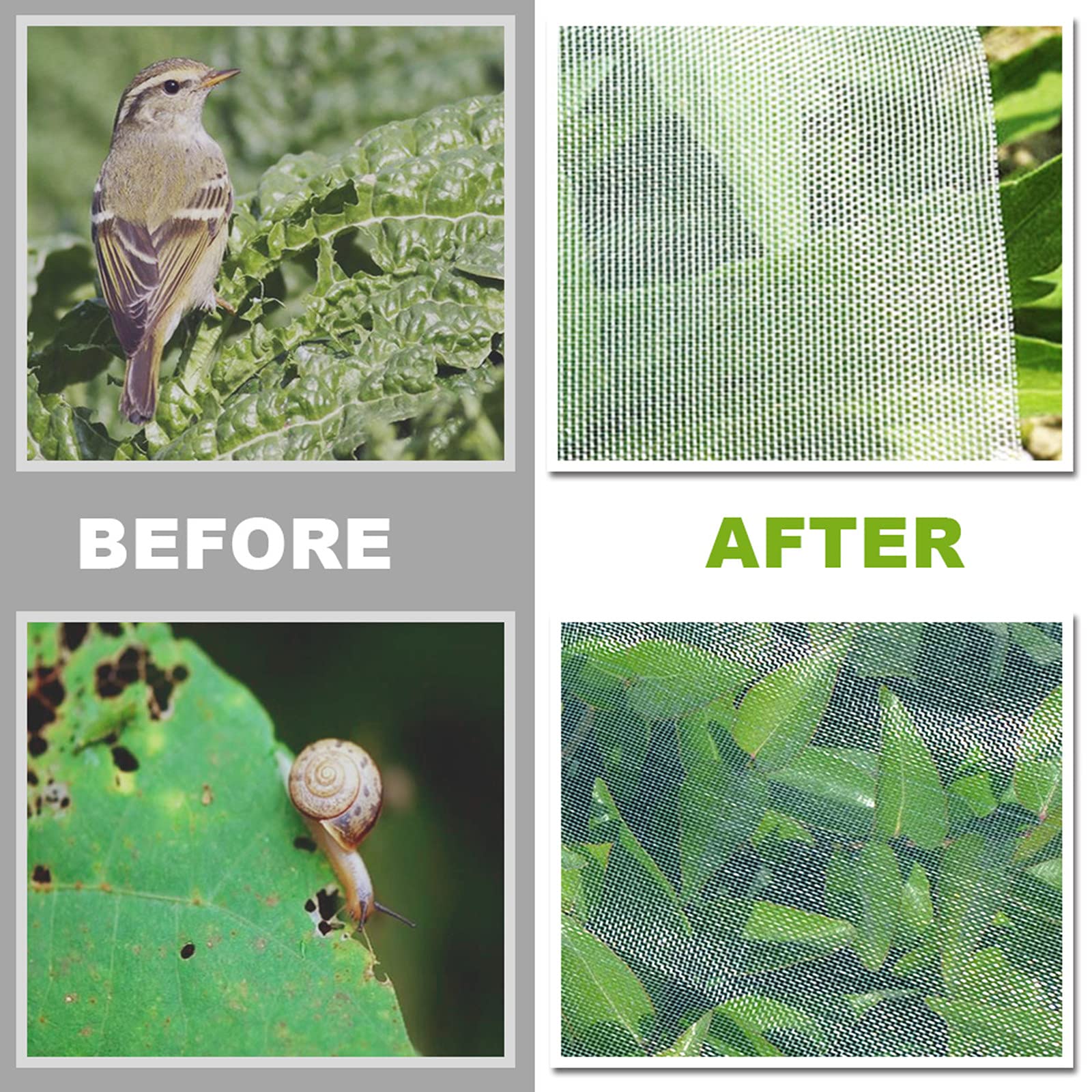 YBB Thickened Garden Barrier Netting - 10'x10' Mosquito & Bird Proof Plant Cover for Fruits, Flowers & Vegetables | Durable Insect Screen for Outdoor Gardening & Hunting Blinds