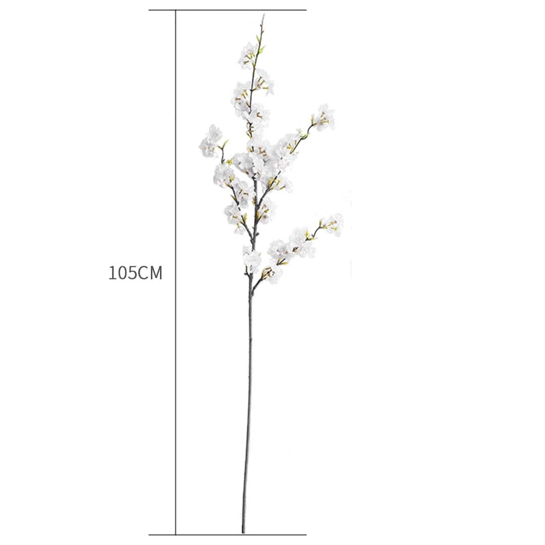 51cm Blue Glass Tall Floor Vase with 10pcs White Artificial Flowers - Elegant Home Decor for Living Room, Bedroom, Office & Wedding Centerpiece