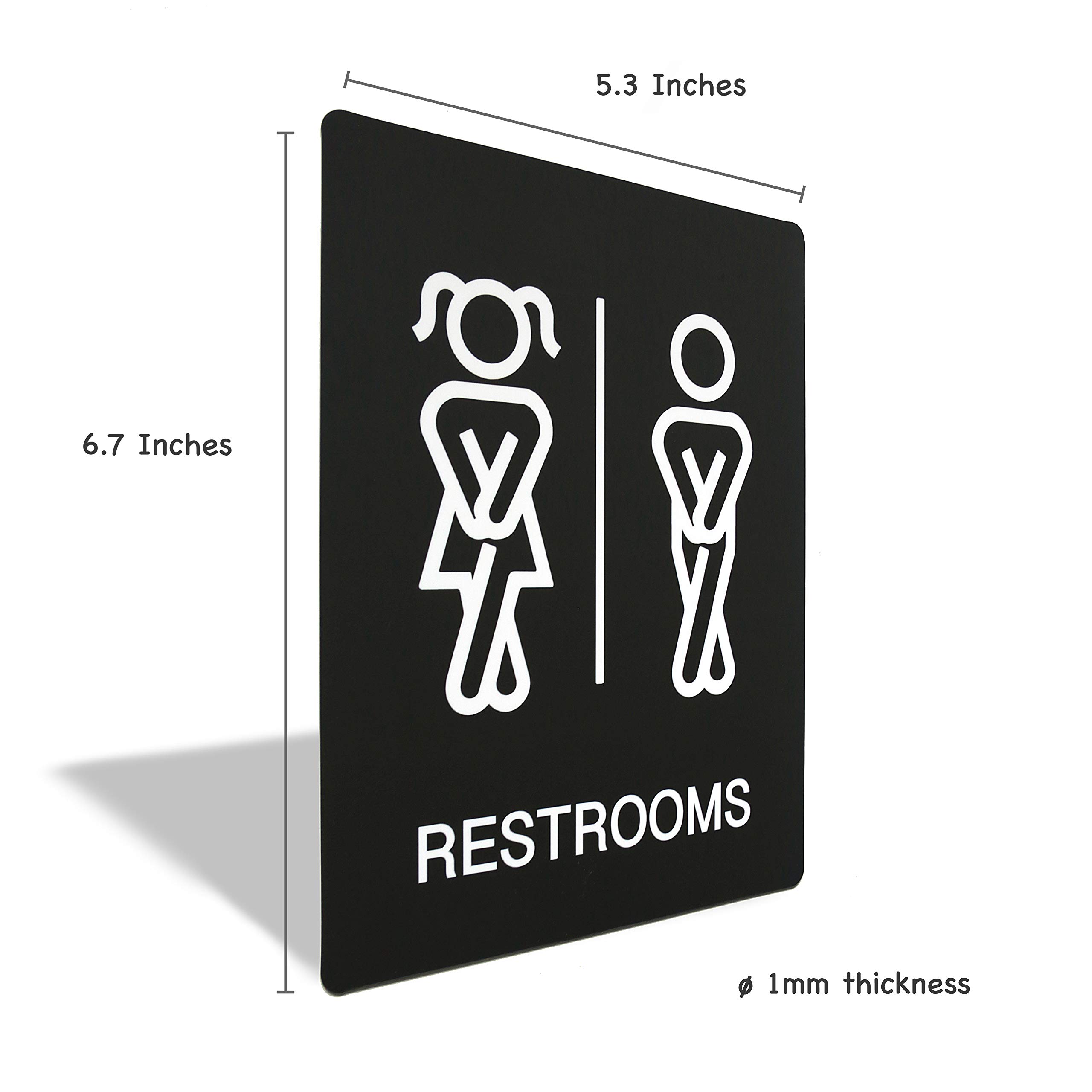 Funny Toilet Signs with Adhesive - Double Sided 5.3x6.7