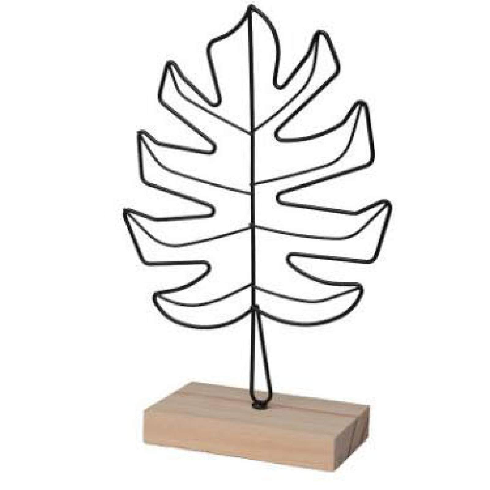 KKONION Metal Monstera Leaf Wire Sculpture - Tropical Leaf Statue Home Decor - Abstract Plant Art for Bookshelf, TV Stand, Office Desk - Perfect for Boho, Modern & Tropical Interior Design