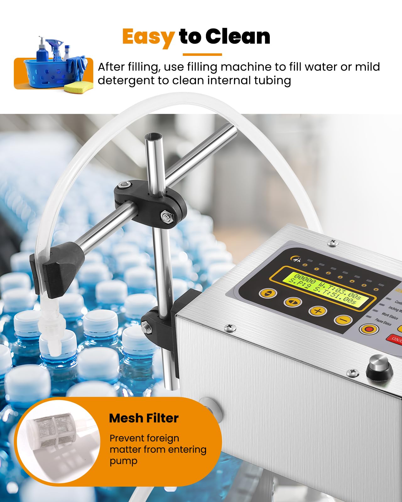 GFK-160A Digital Liquid Filling Machine for 2-118 Oz Bottles - Anti-Drip Nozzle & Diaphragm Pump - Perfect for Cosmetics, Wine, Makeup Remover - Ideal for Small Business & Home DIY Production