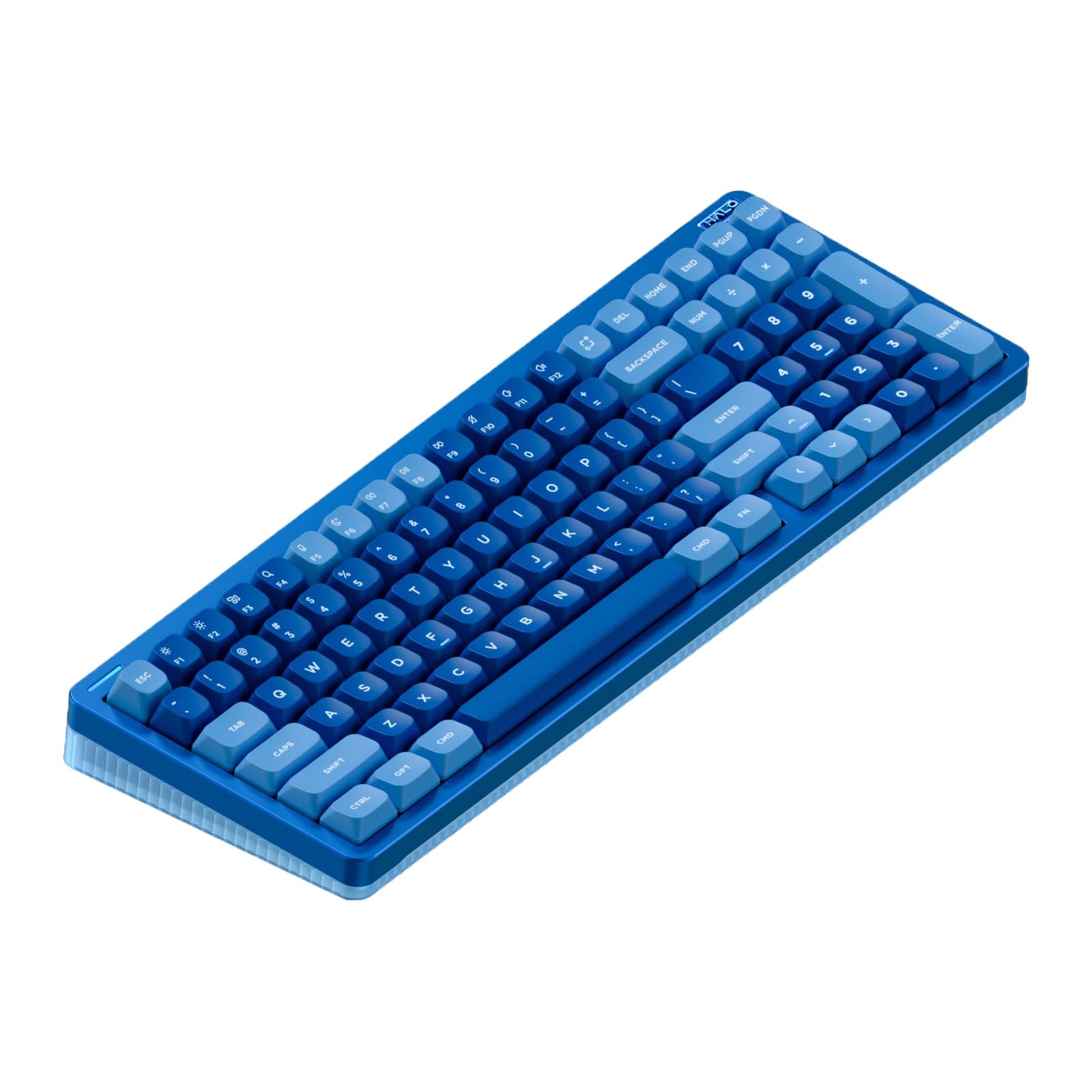 Nuphy Halo96 V2 Wireless Mechanical Keyboard - 96% Layout, Hot-Swappable Gasket Gaming Keyboard with RGB Backlit, QMK/VIA Programmable, Bluetooth/USB-C/2.4GHz Connectivity (Blue/Lemon Switches 55gf) - Perfect for Office Work, Gaming & Typing Enthusiasts