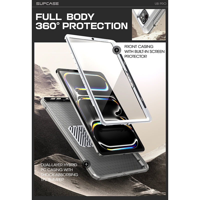 iPad Pro 13 Inch (2024) Unicorn Beetle Pro Rugged Case - Shockproof & Drop Protection, Slim Fit White Cover - Perfect for Outdoor Adventures, Travel & Daily Use