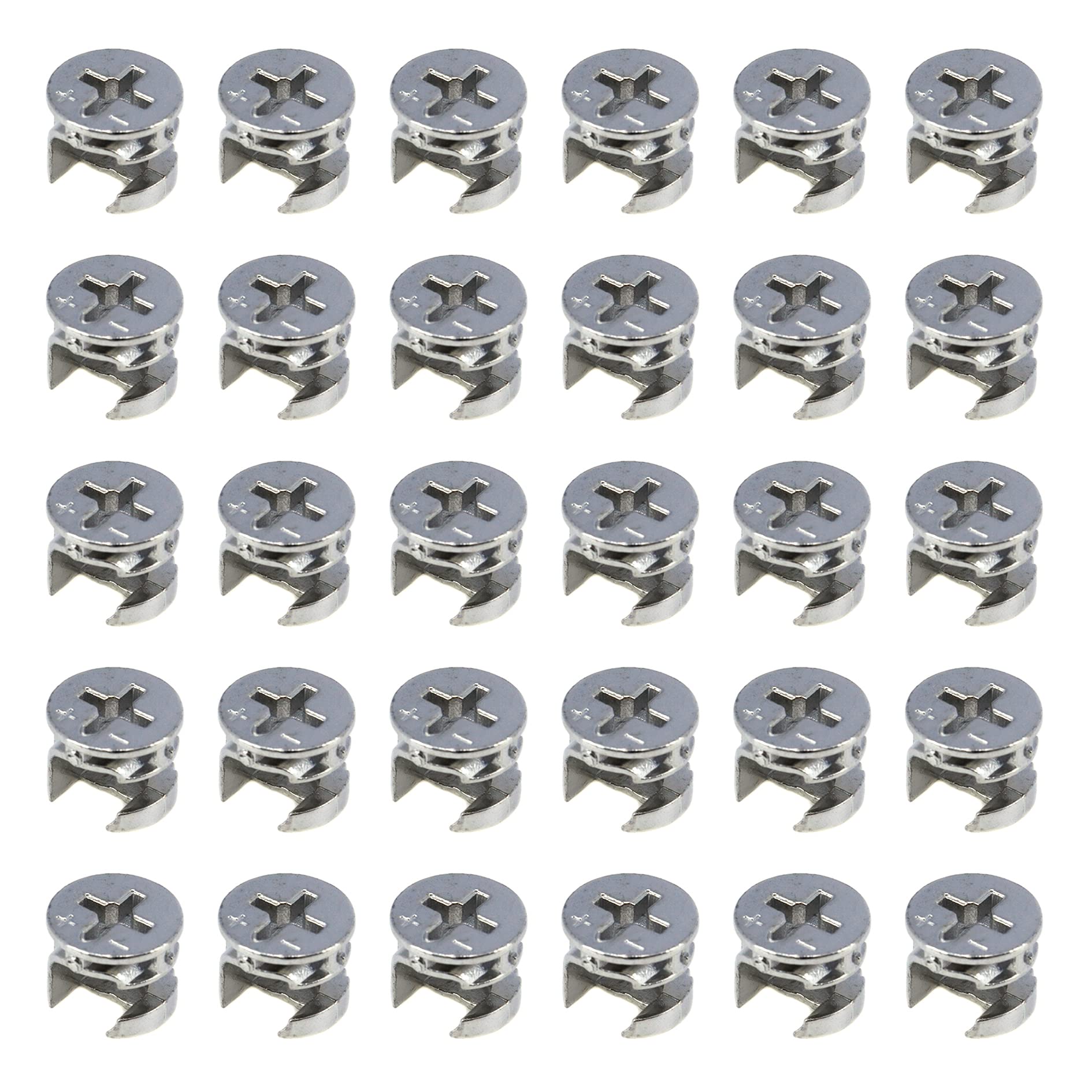 30PCS Silver Cam Lock Nut 0.47