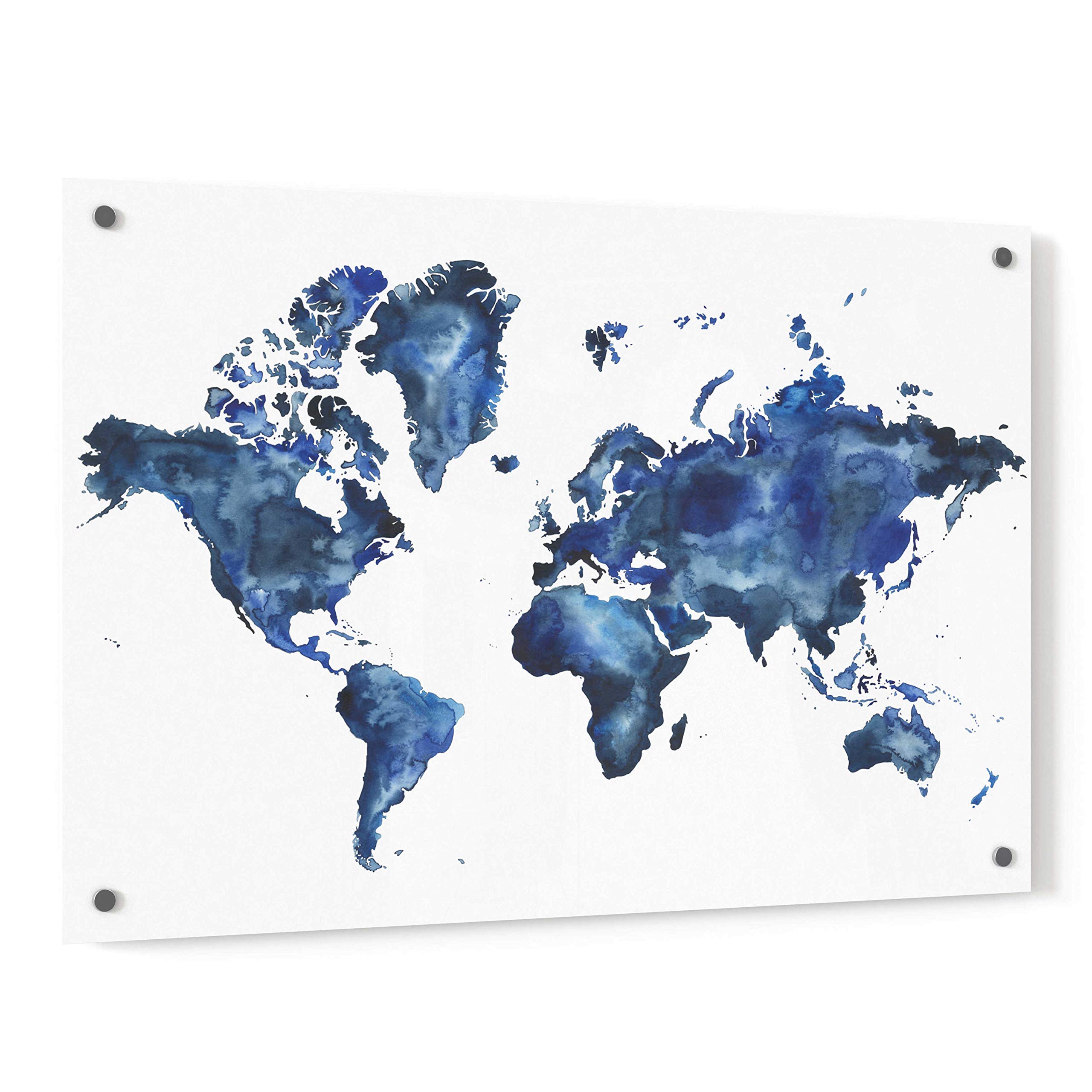 Grace Popp 'Water World I' Acrylic Glass Wall Art Painting - 36x24 Inches Modern Abstract Ocean Artwork for Living Room, Bedroom & Office Decor