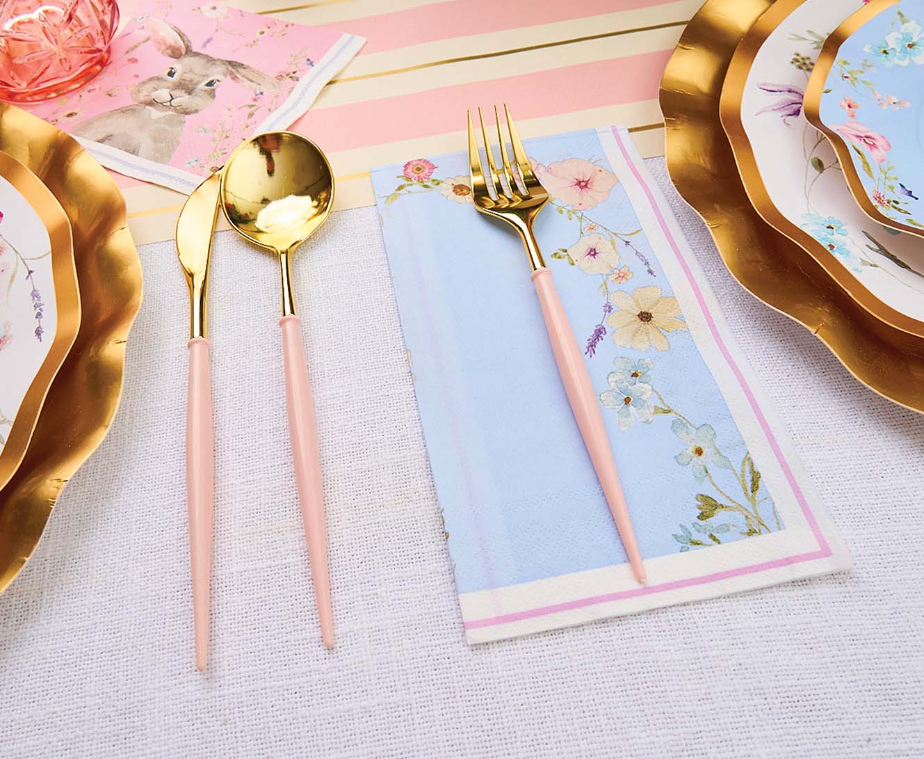 Elegant Blush & Gold Plastic Cutlery Set - 36 Pieces (Service for 12) - Perfect for Weddings, Parties, and Special Events