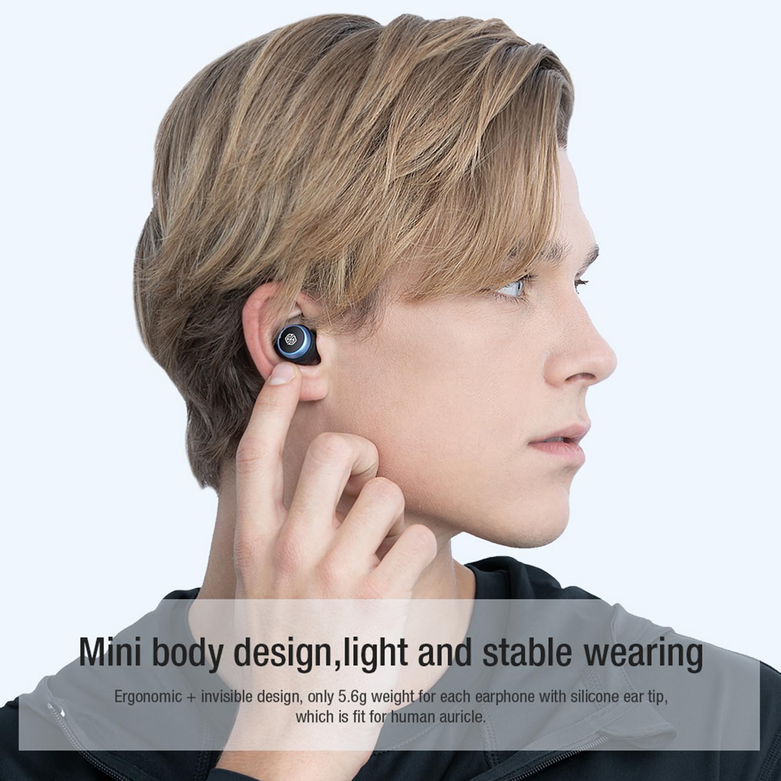 Nillkin TW004 Wireless Bluetooth 5.0 Earbuds with Charging Case, CVC Noise Cancelling in-Ear Headphones with Mic, IPX5 Waterproof for Running, Gym & Sports (Gray) - Perfect for Workouts, Commuting & Travel