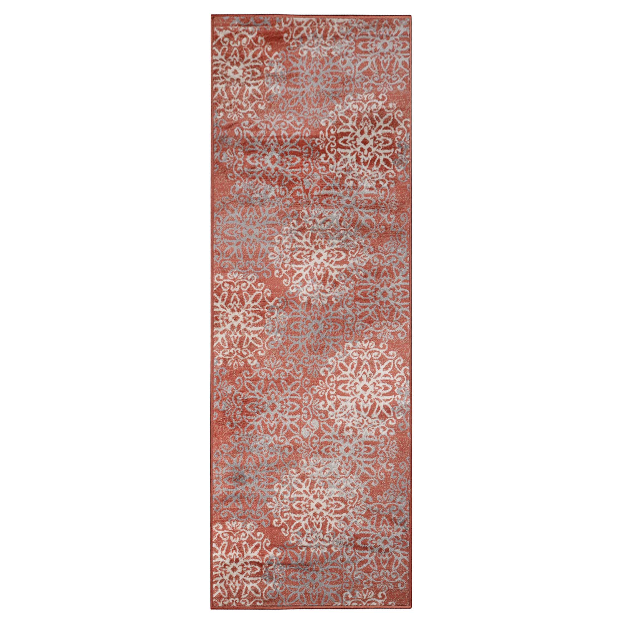 Leigh Traditional Floral Scroll Indoor Area Rugs & Runner Rugs - Non-Slip Soft Living Room Bedroom Decor Carpet