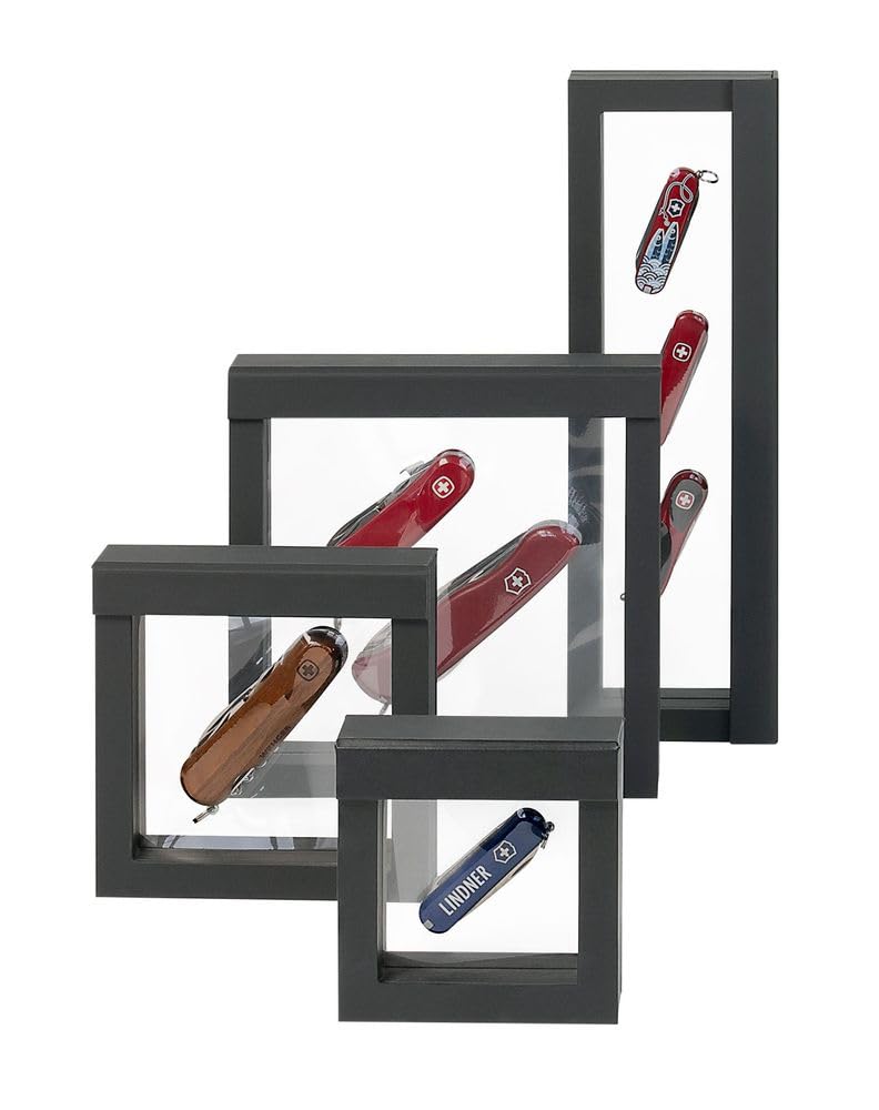 LINDNER 3D NIMBUS Floating Frame Shadow Box Display Case - 6”x6”x1” - Perfect for Collectibles, Artwork, and Memorabilia Display at Home or Office