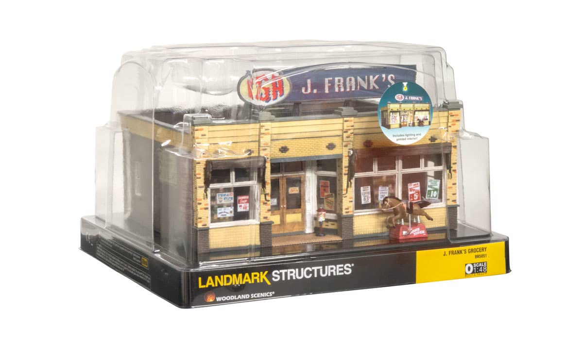 Woodland Scenics WOOBR5851 O Scale Built-Up J. Frank's Grocery - Perfect for Model Train Layouts & Diorama Displays