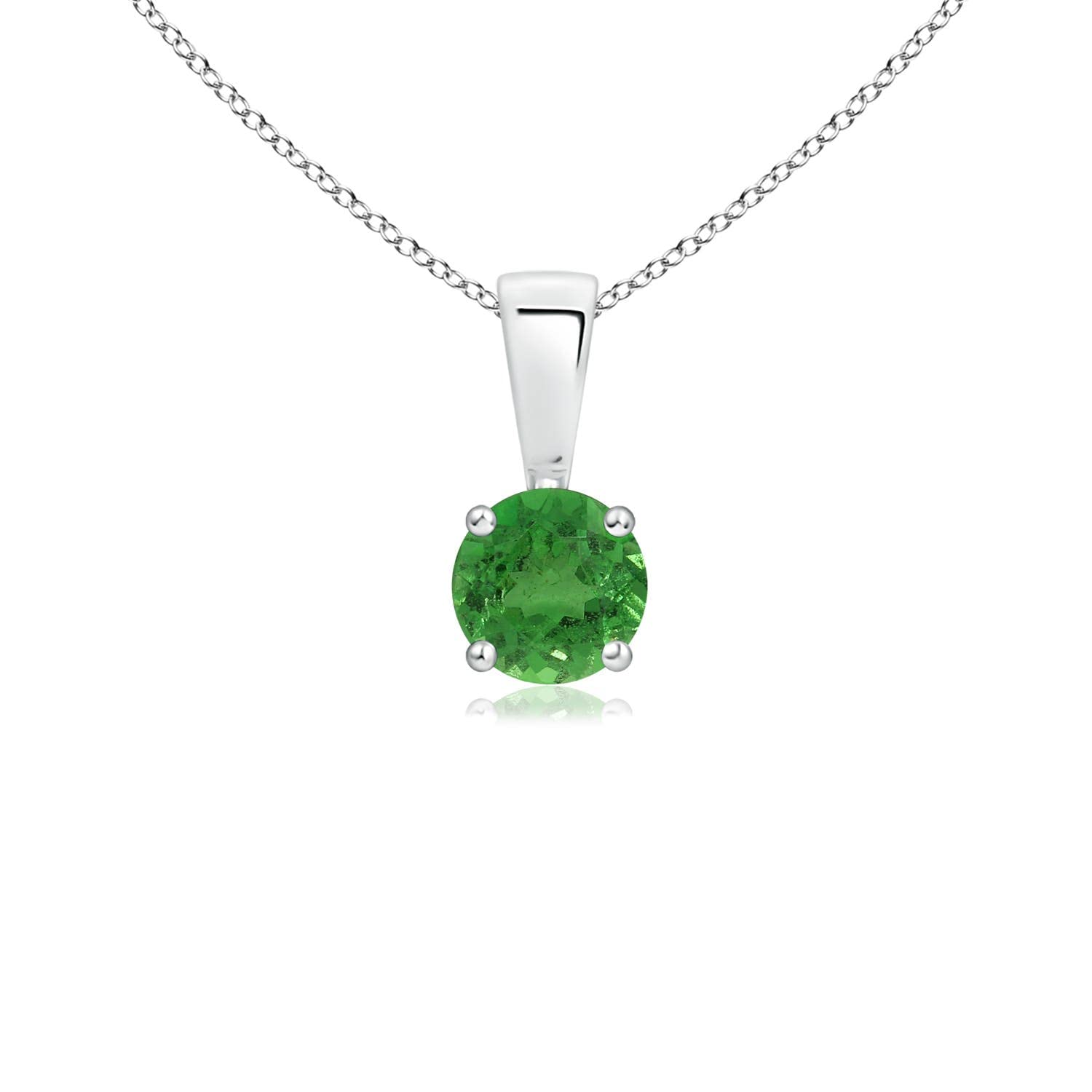 Angara Natural Tsavorite Solitaire Pendant Necklace for Women - 14K Solid Gold, Platinum & Sterling Silver Options | Elegant Jewelry Gift for Her | Perfect for Birthday, Anniversary & Wedding | Everyday Wear & Special Occasions