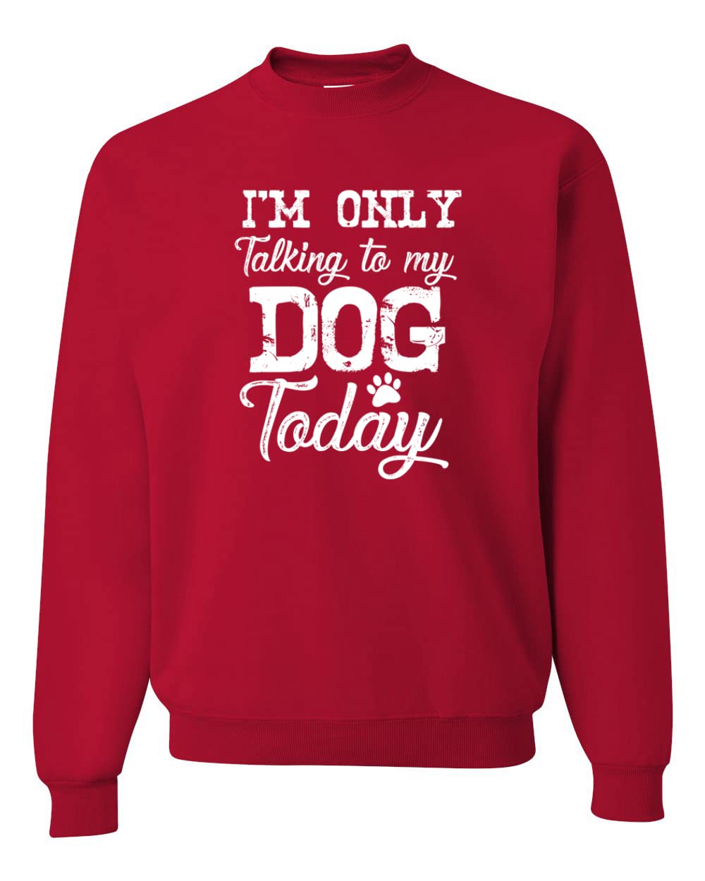 Wild Bobby 'I'm Only Talking to My Dog Today' Dog Lover Graphic Sweatshirt - Unisex Crewneck Pullover for Pet Owners, Casual Wear & Dog Park Outfits