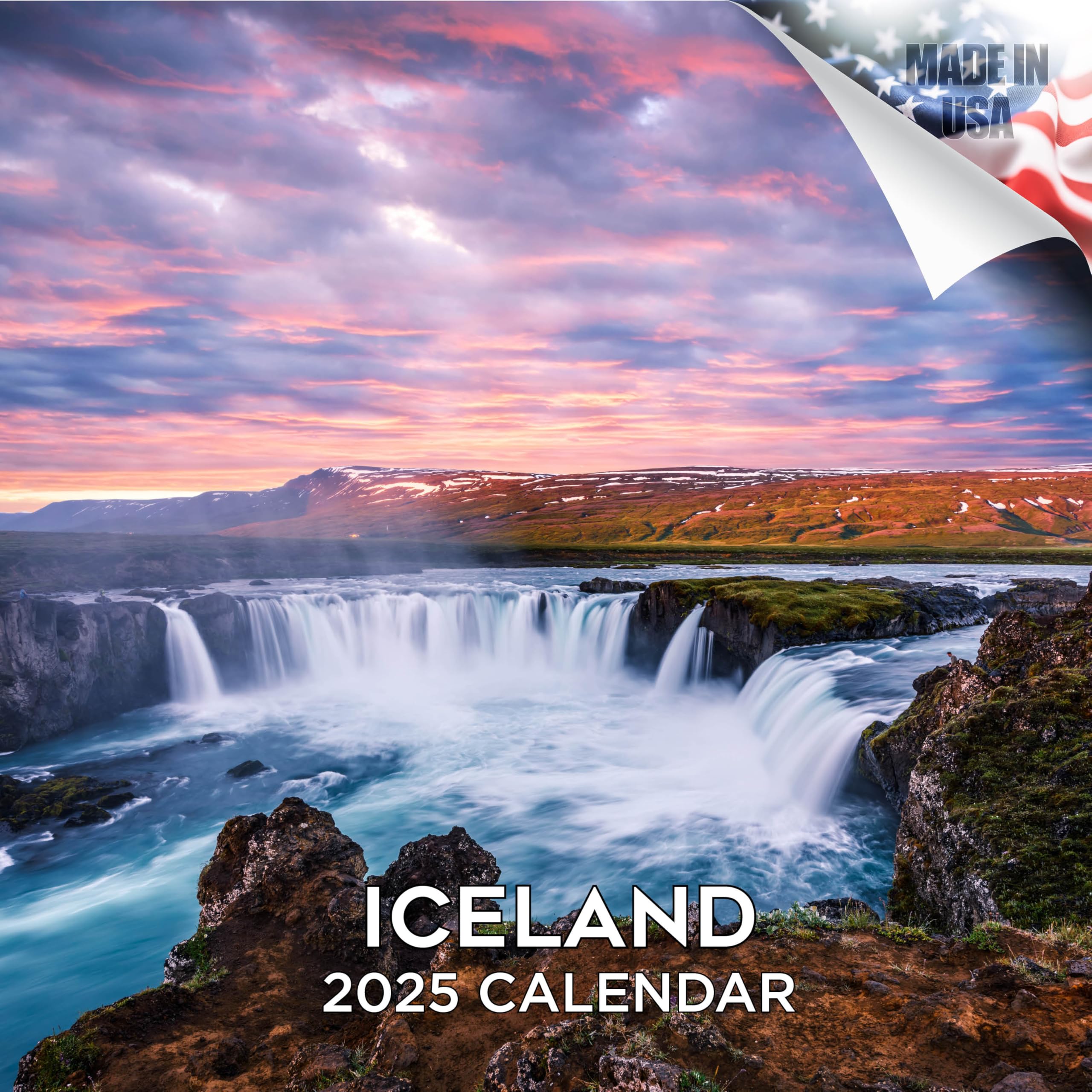 2024-2025 Iceland Monthly Wall Calendar with Nordic Travel Design - 12