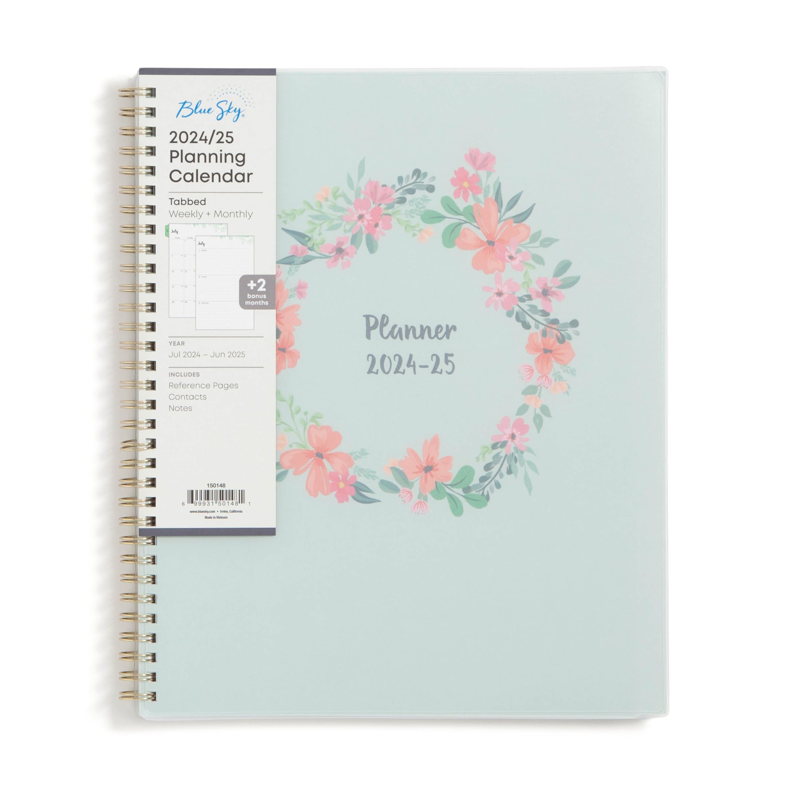 Blue Sky 2024-2025 Academic Planner - Weekly & Monthly Calendar, 8.5