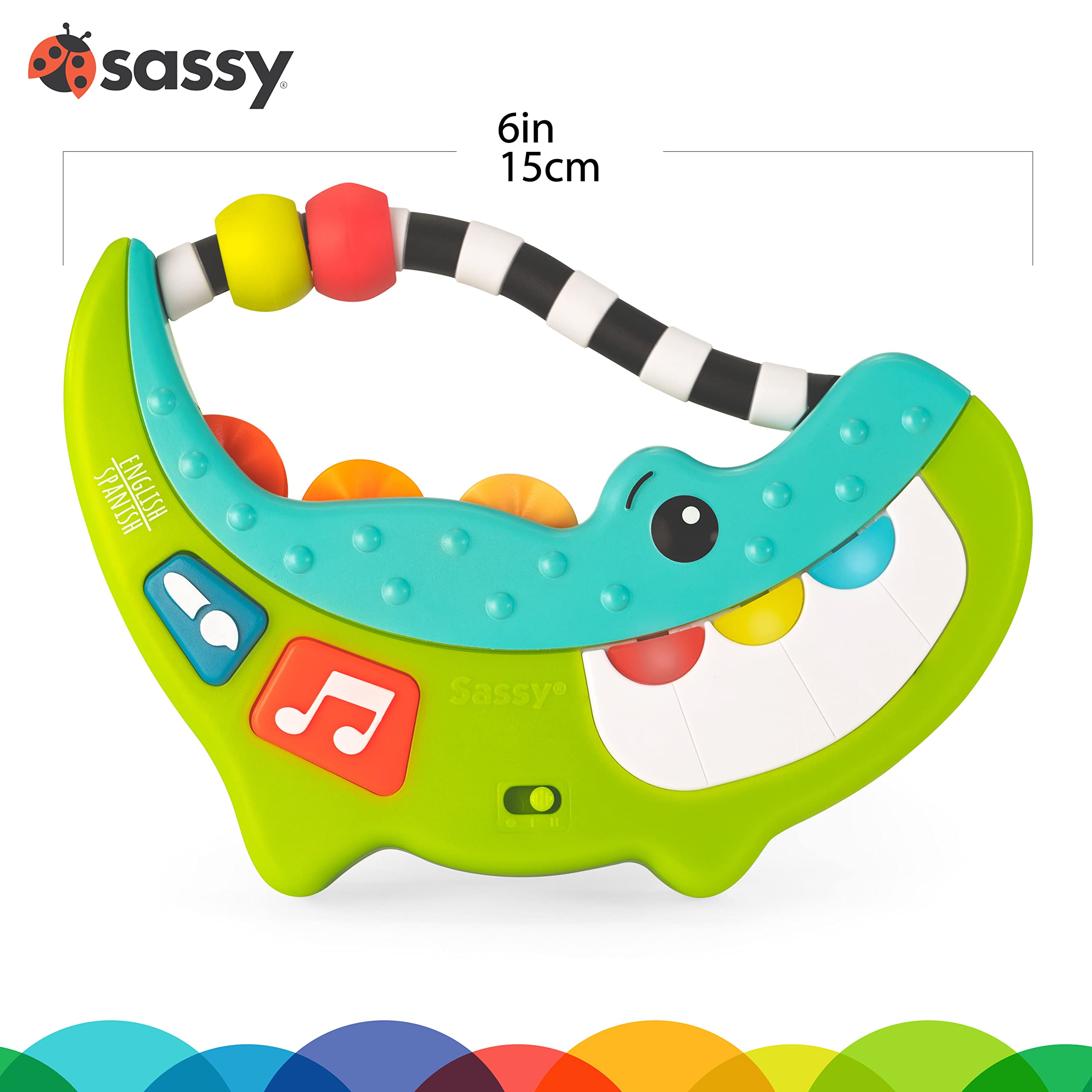 Sassy Rock-A-Dile Musical Baby Toy - Fun Interactive Singing Alligator for Toddlers 6-12 Months | Perfect for Early Learning, Playtime & Sensory Development