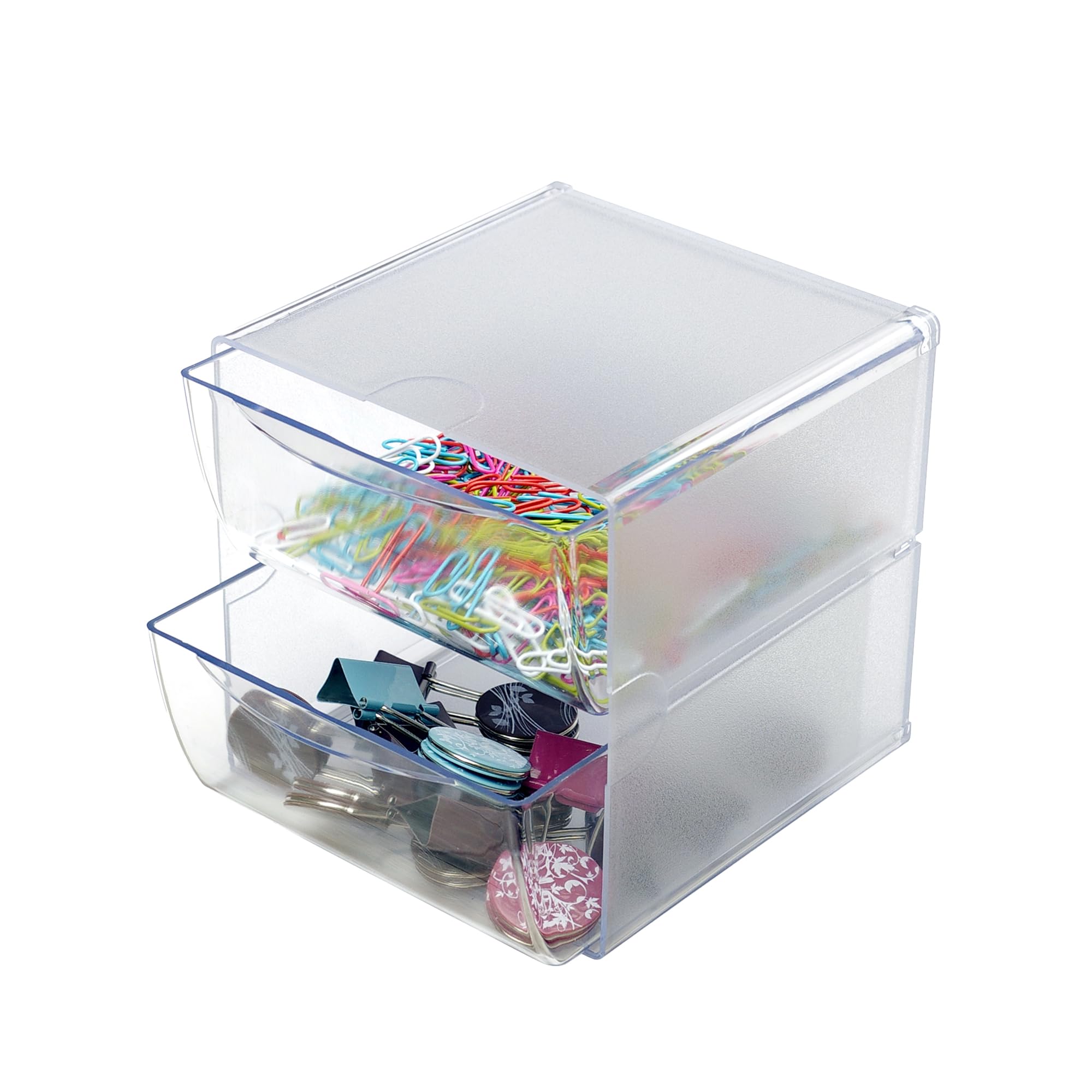 Deflecto Stackable Cube Organizer - 6 Pack Plastic Storage Bins for Home & Office Organization - Perfect for Shelves, Closet, Kids Toys, Books & Craft Supplies