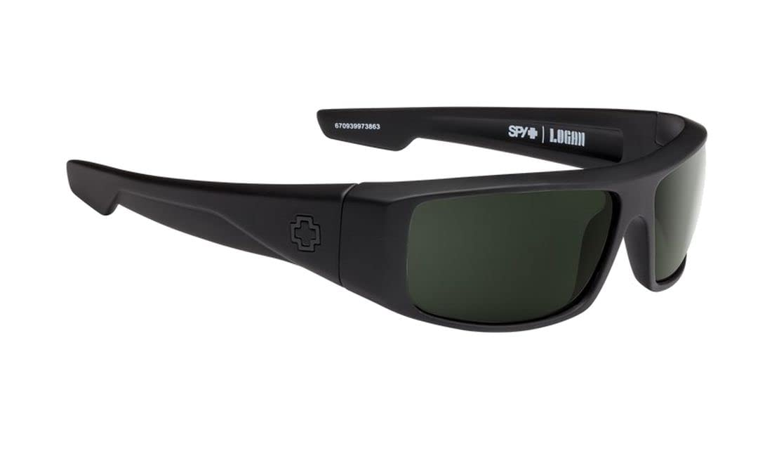 SPY Logan Polarized Sunglasses for Men & Women - Matte Black Frame with Grey Polarized Lenses - UV Protection, Anti-Glare - Perfect for Driving, Fishing & Outdoor Activities