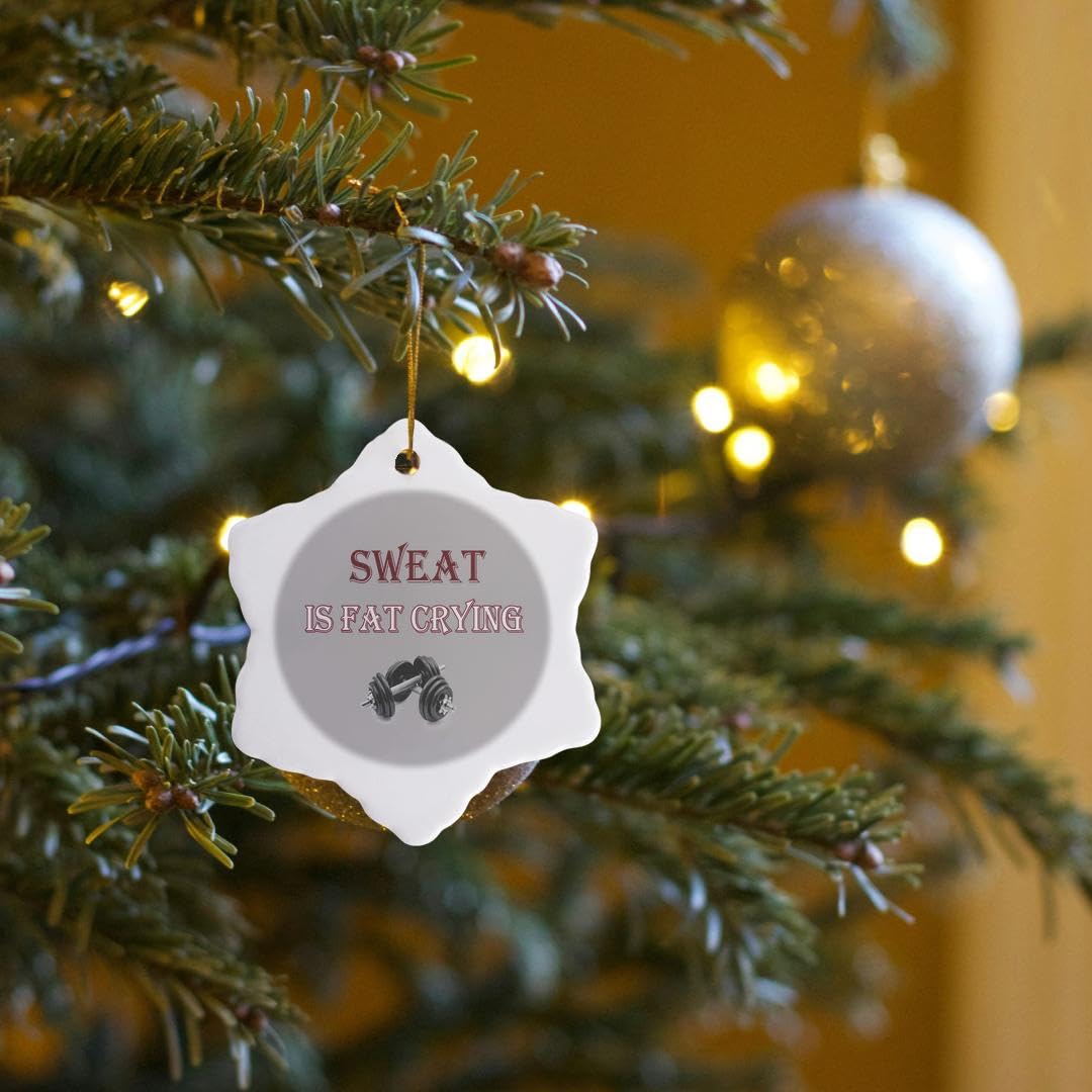 3dRose Funny Gym Quote Ornament - 