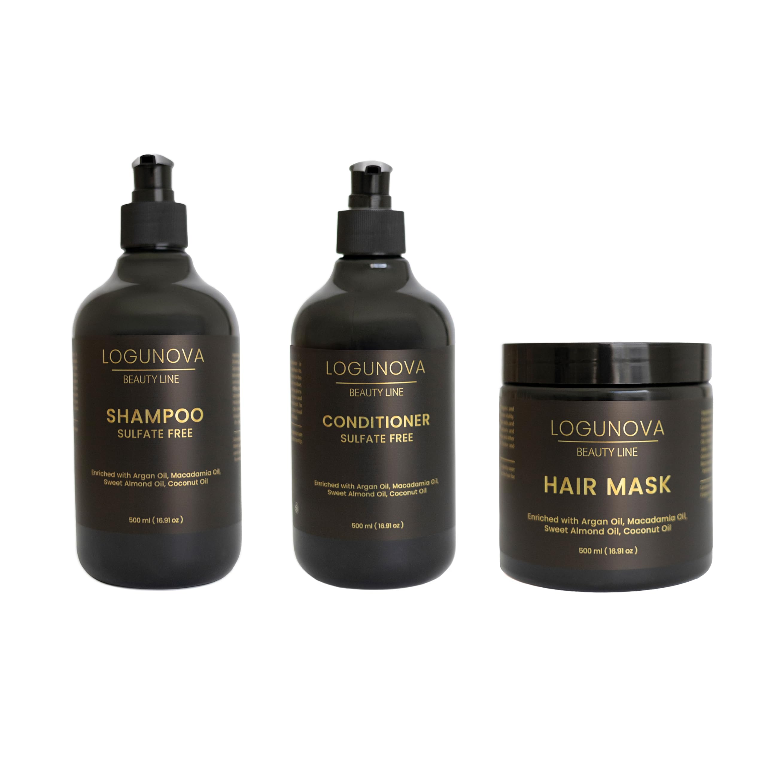 Radiant Hair 3-Step System - Nourishing Shampoo, Hydrating Conditioner & Repairing Hair Mask for Damaged Hair | Salon-Quality Hair Care for Dry, Frizzy & Color-Treated Hair at Home