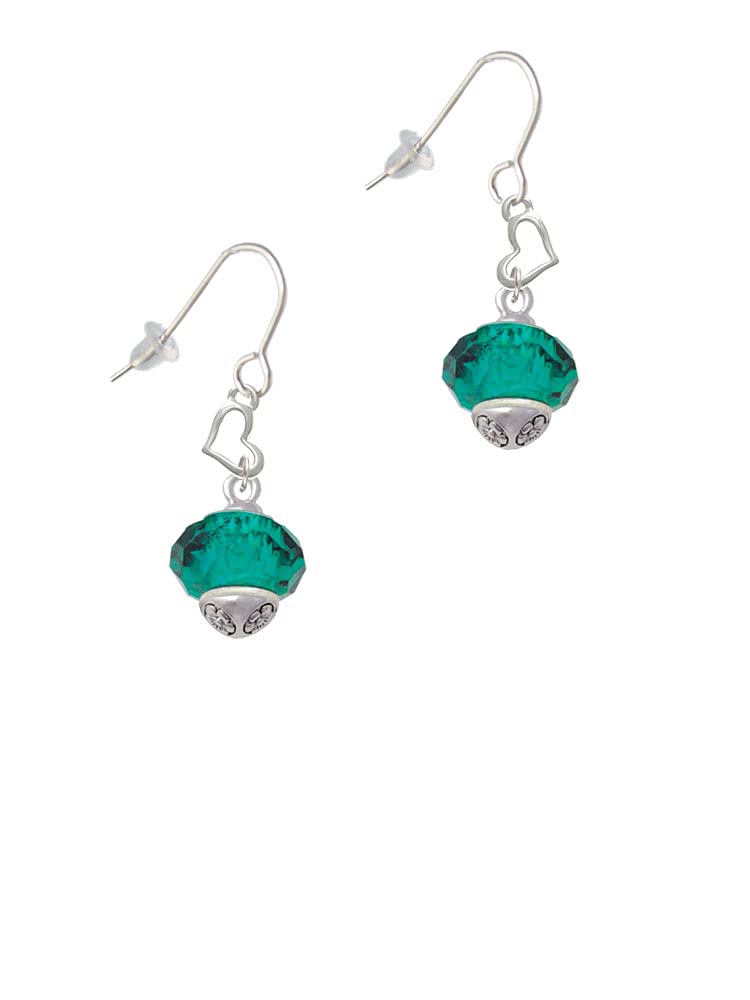 Faceted Glass Heart Earrings - French Hook for Daily Wear