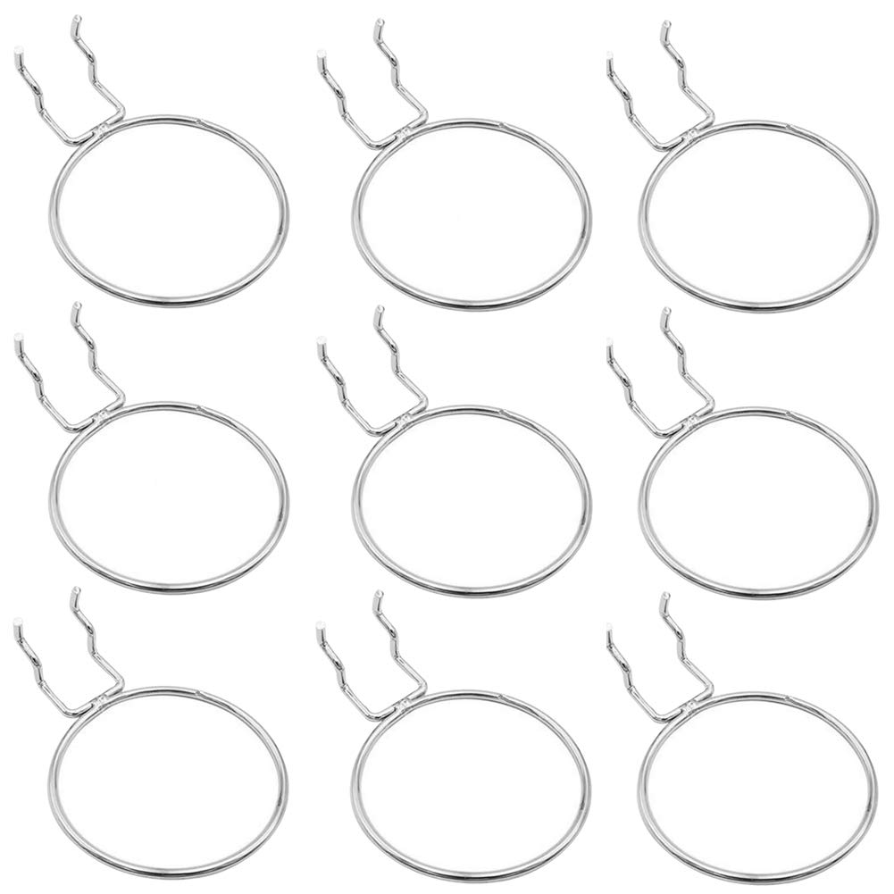 Sturdy Metal Plating Pegboard Hooks - 10 Pack Large Ring Style Cup Holders & Organizers for Kitchen, Garage, Workshop Storage | Durable Pegboard Accessories for Tools, Utensils & More