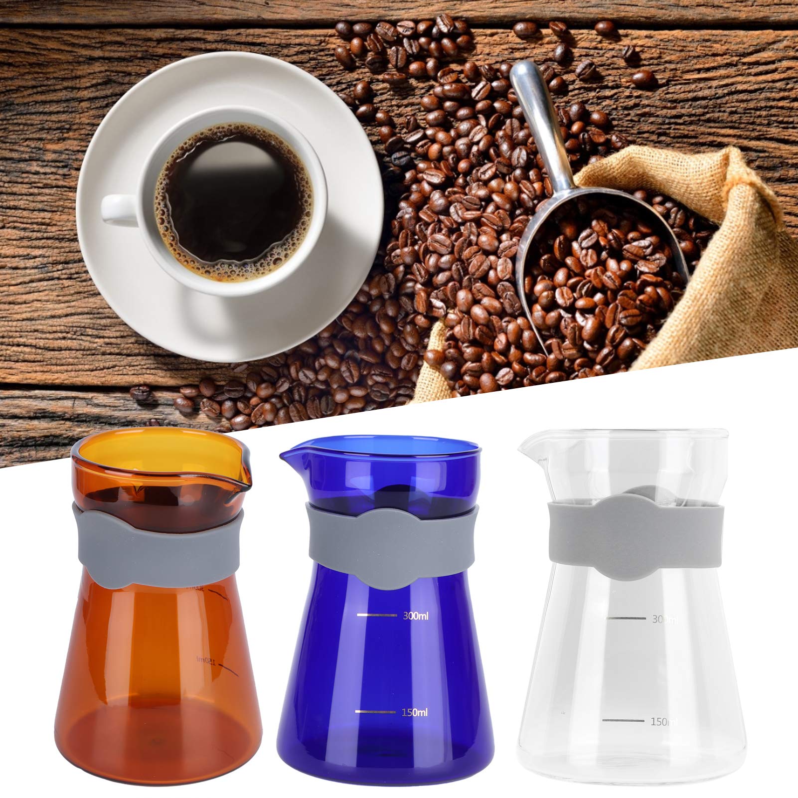 Premium Borosilicate Glass Pour Over Coffee Maker with Scale - Heat-Resistant Drip Kettle for Home & Cafe Brewing
