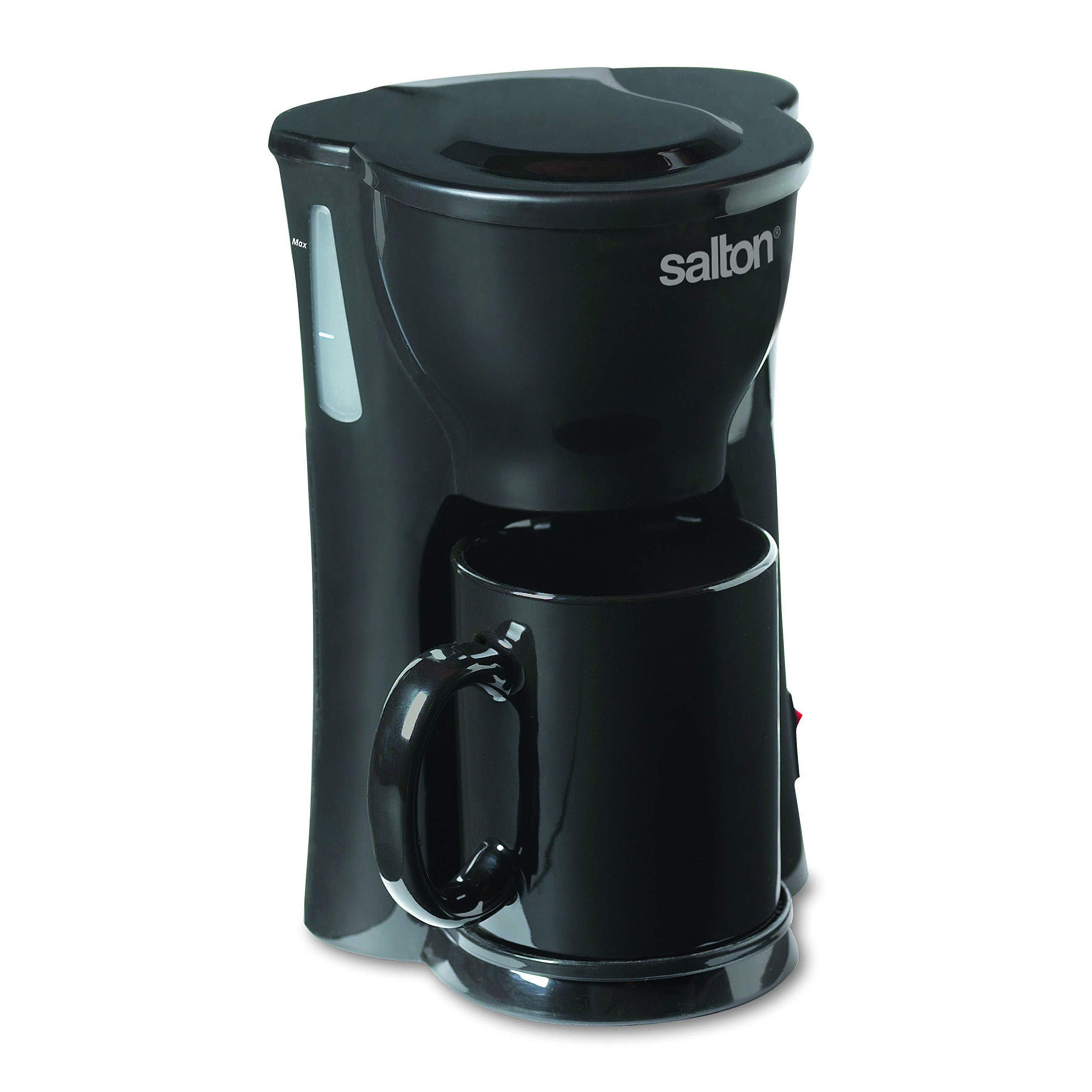 Salton 1 Cup Mini Compact Drip Coffee Maker - 10 Oz Black - Perfect for Office, Travel & Small Kitchens